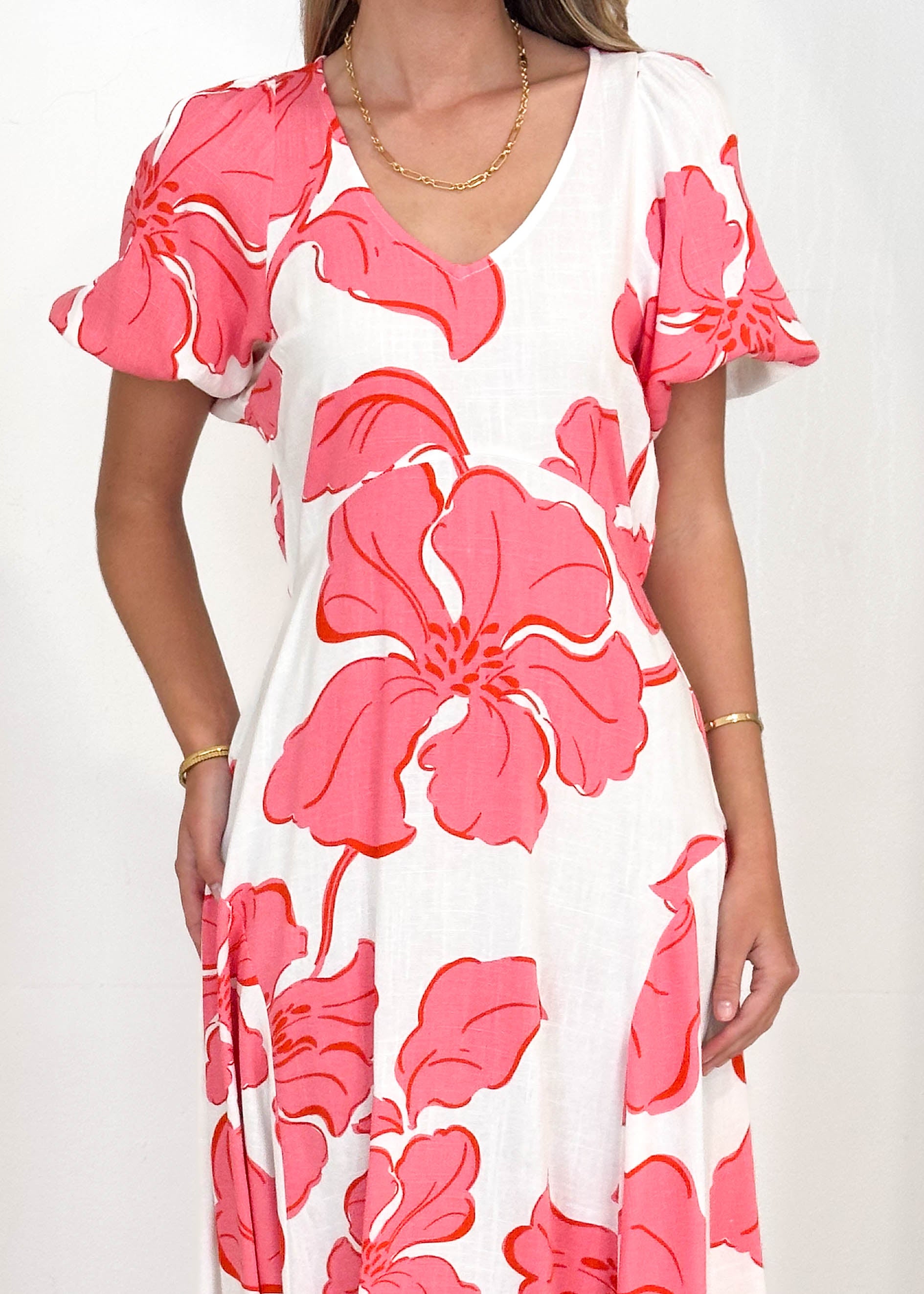 Lirrio Midi Dress - Pink Raloma