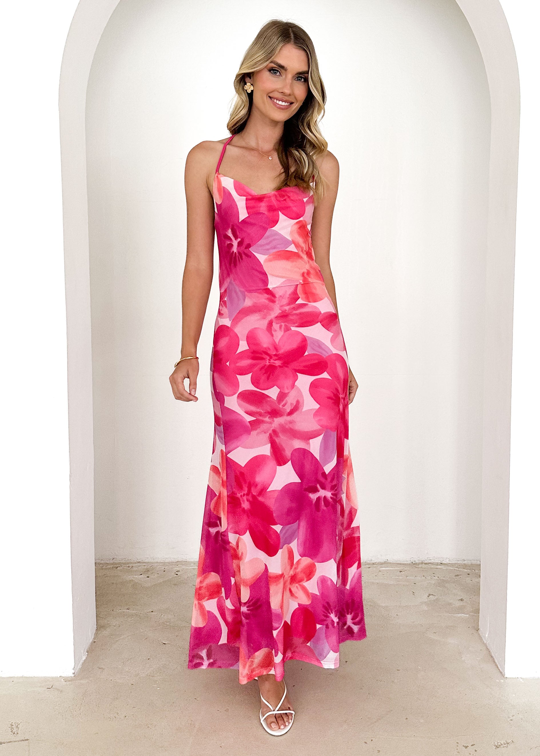 Nescia Maxi Dress - Magenta Floral