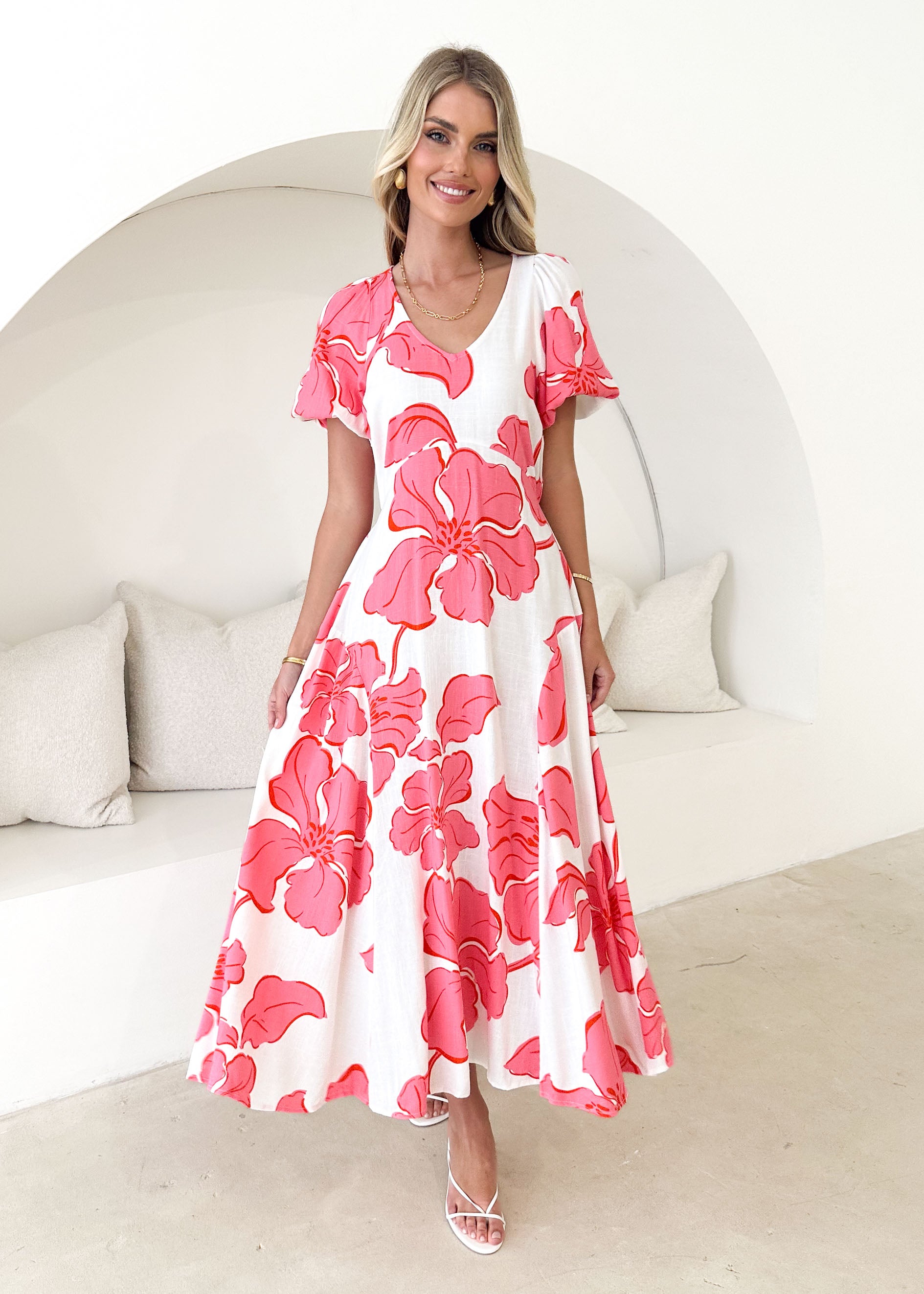 Lirrio Midi Dress - Pink Raloma