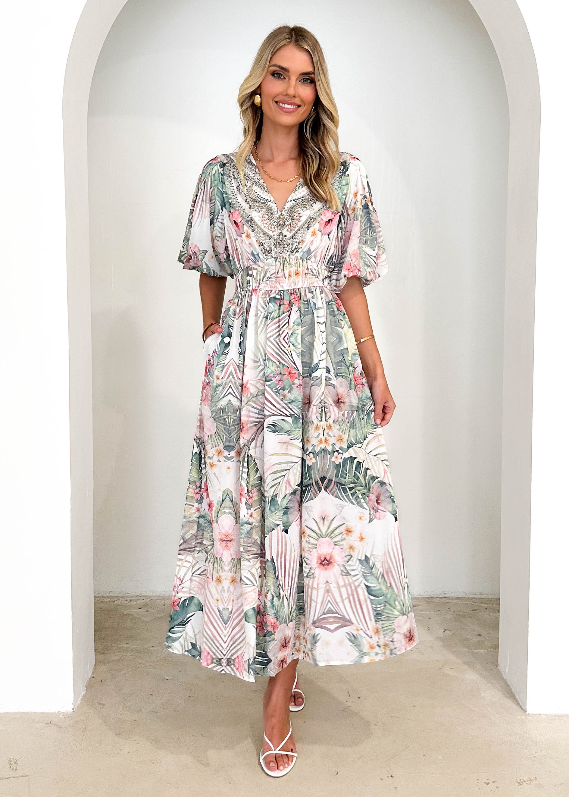 Aline Midi Dress - Hawaiian Gem