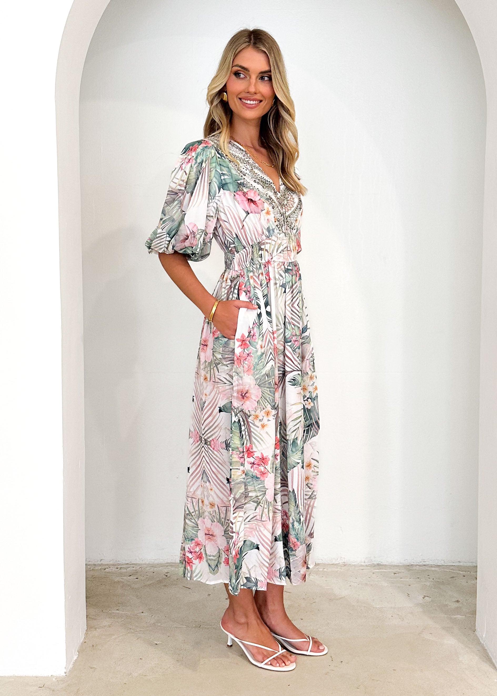 Aline Midi Dress - Hawaiian Gem