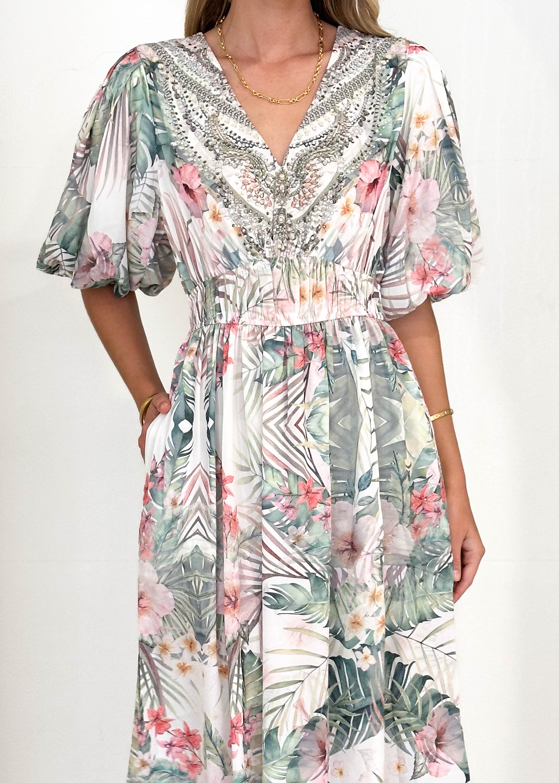 Aline Midi Dress - Hawaiian Gem