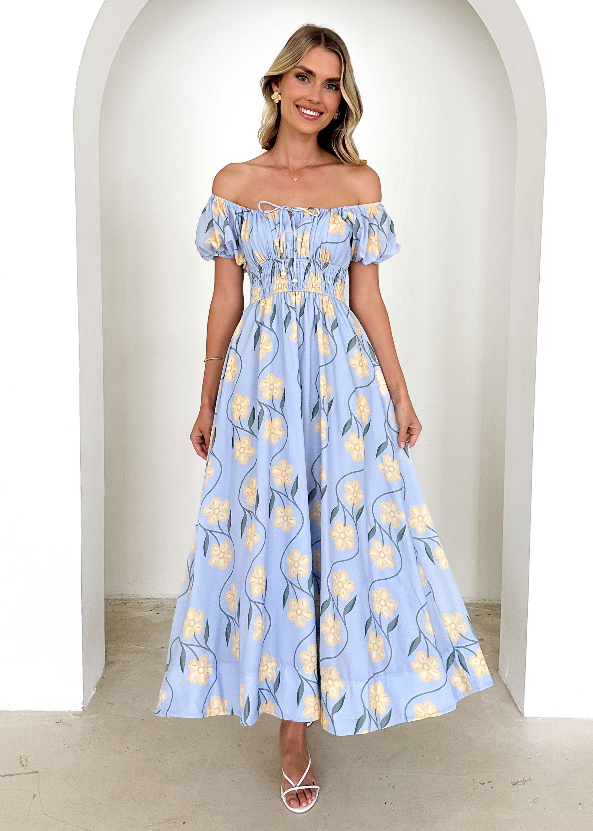 Maisie Maxi Dress - Blue Flowers