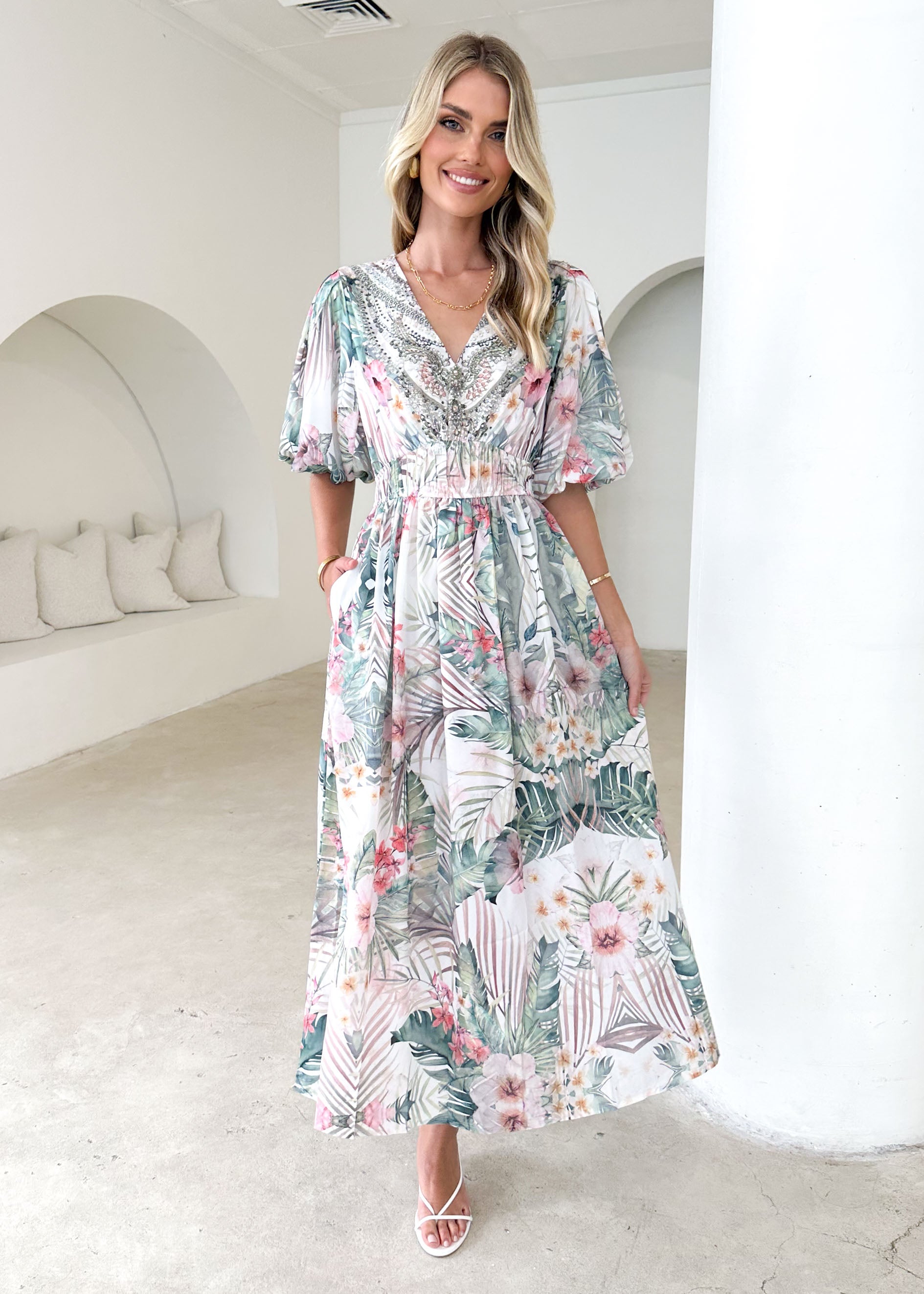 Aline Midi Dress - Hawaiian Gem