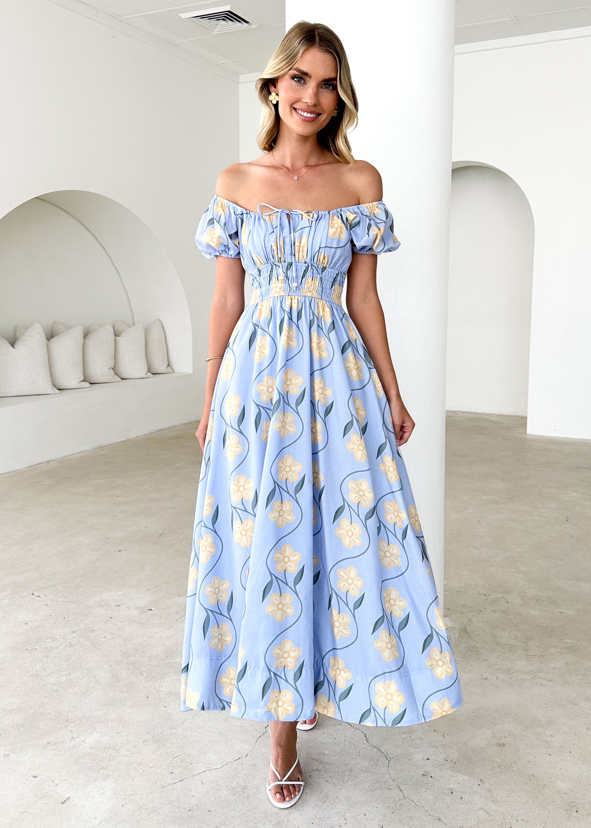 Maisie Maxi Dress - Blue Flowers