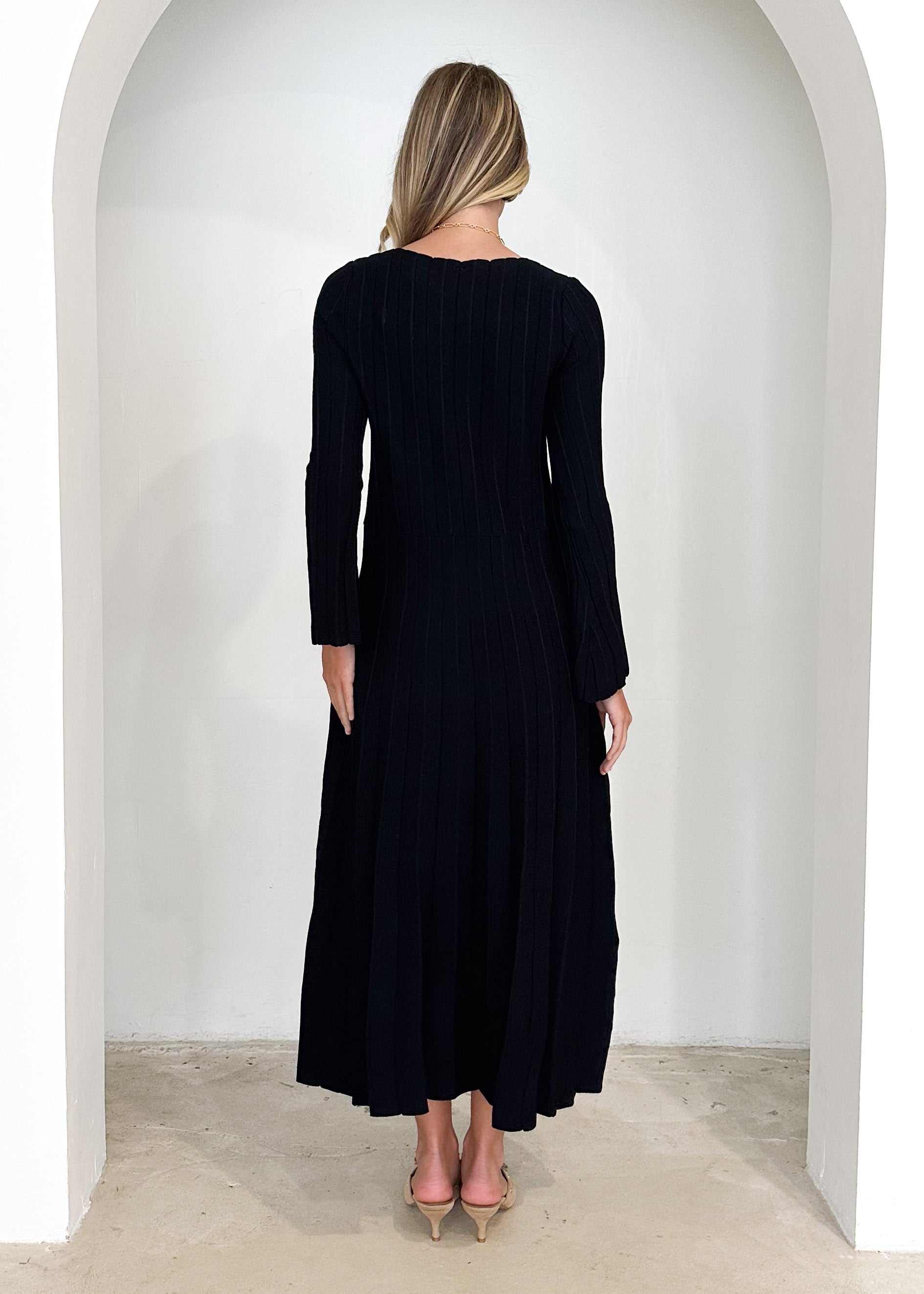 Joan Knit Maxi Dress - Black