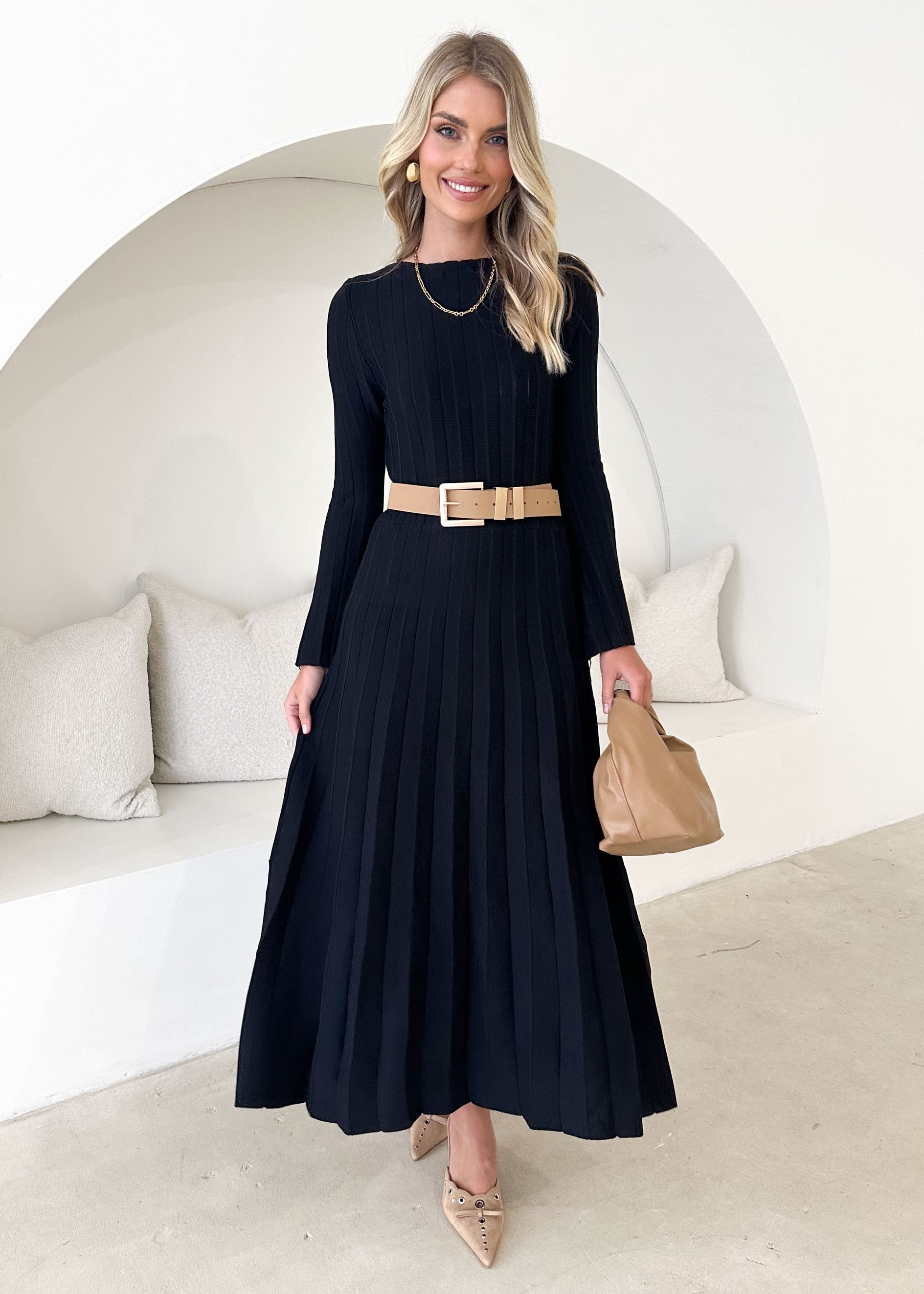 Joan Knit Maxi Dress - Black