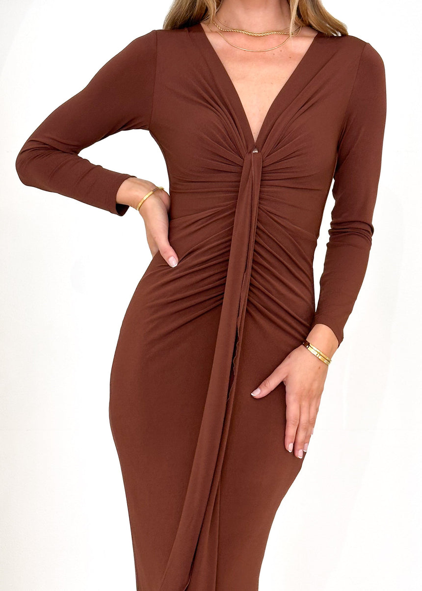 Kerli Maxi Dress - Cool Chocolate