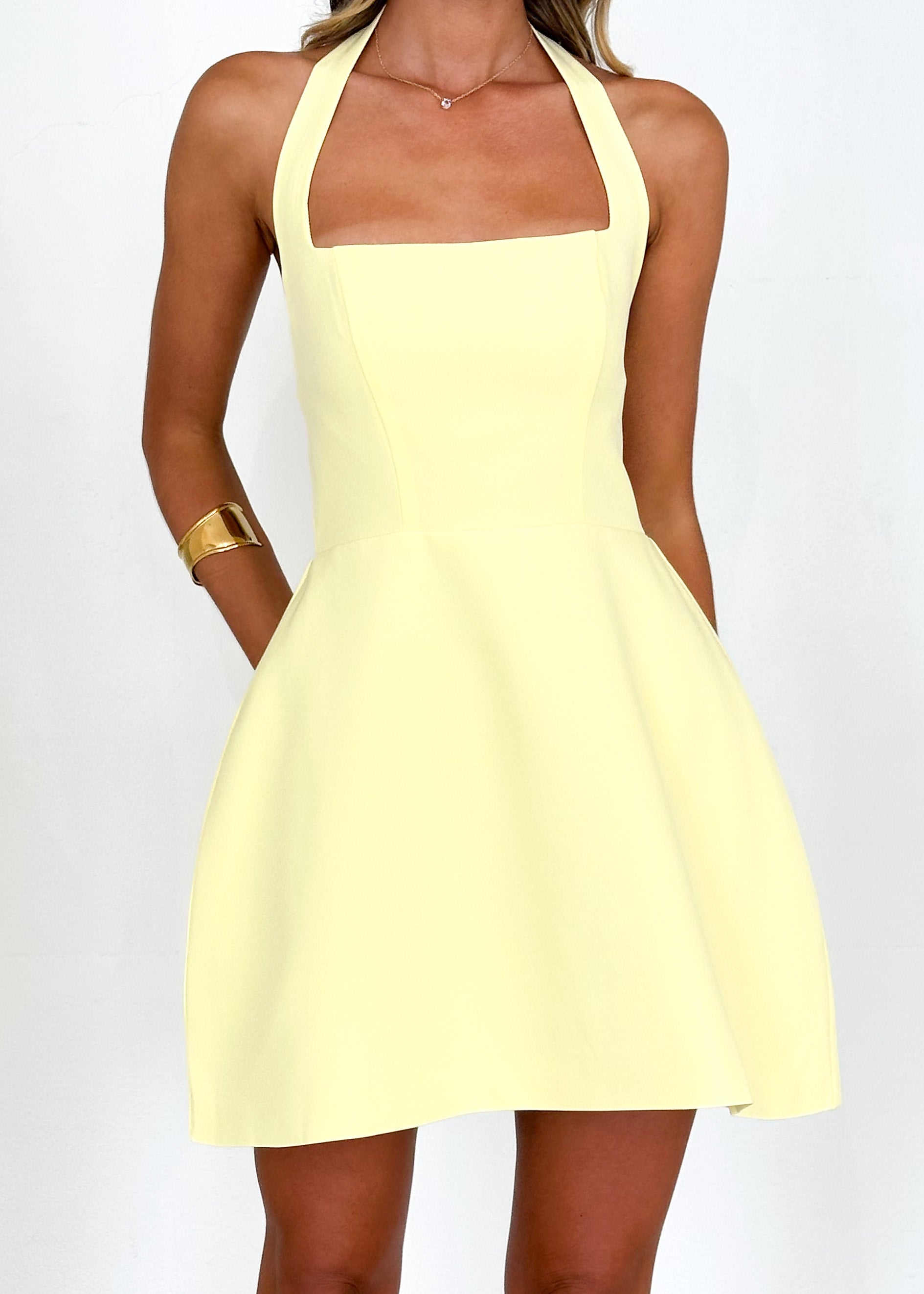 Janni Halter Dress - Lemon