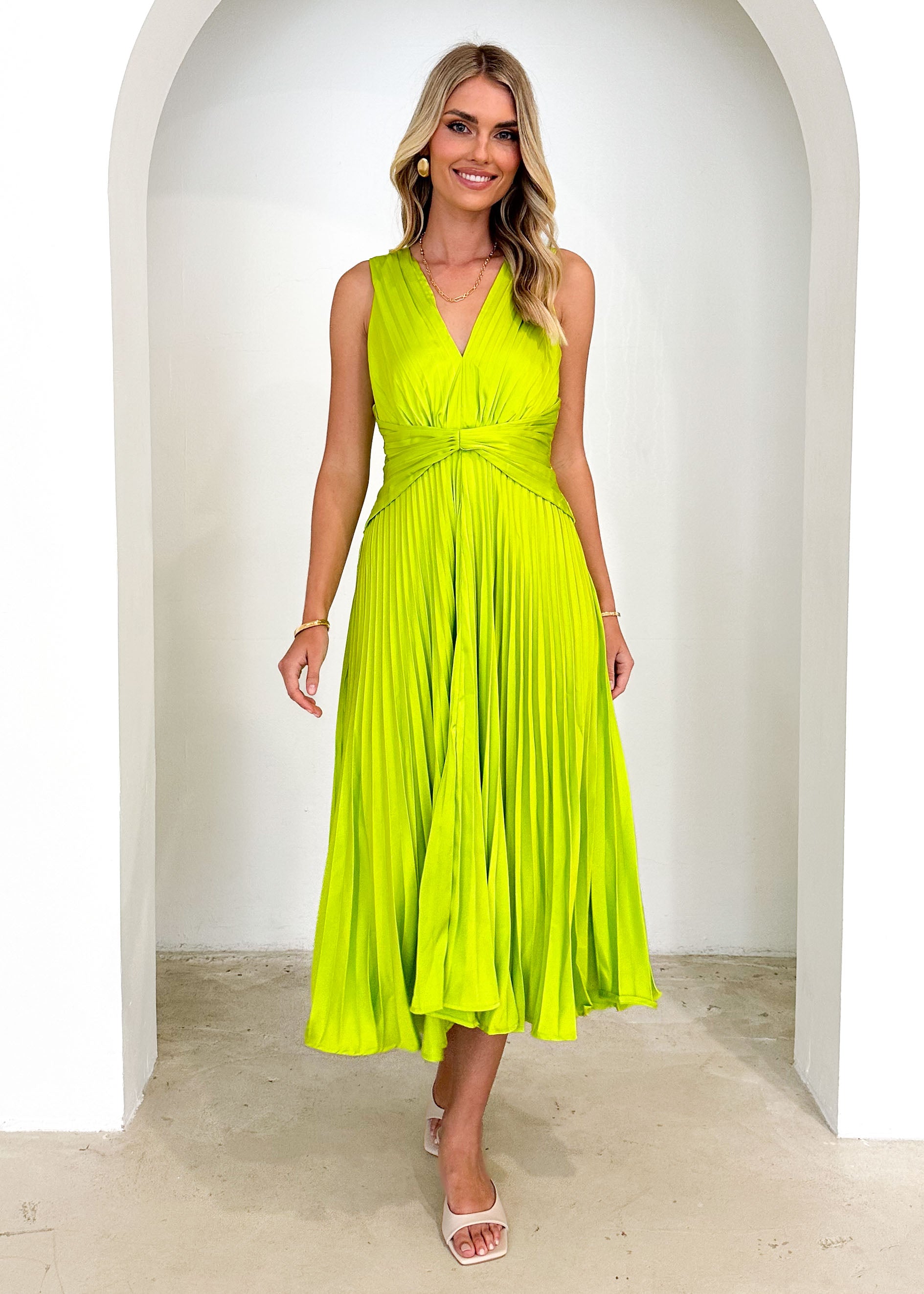 Lance Midi Dress - Lime