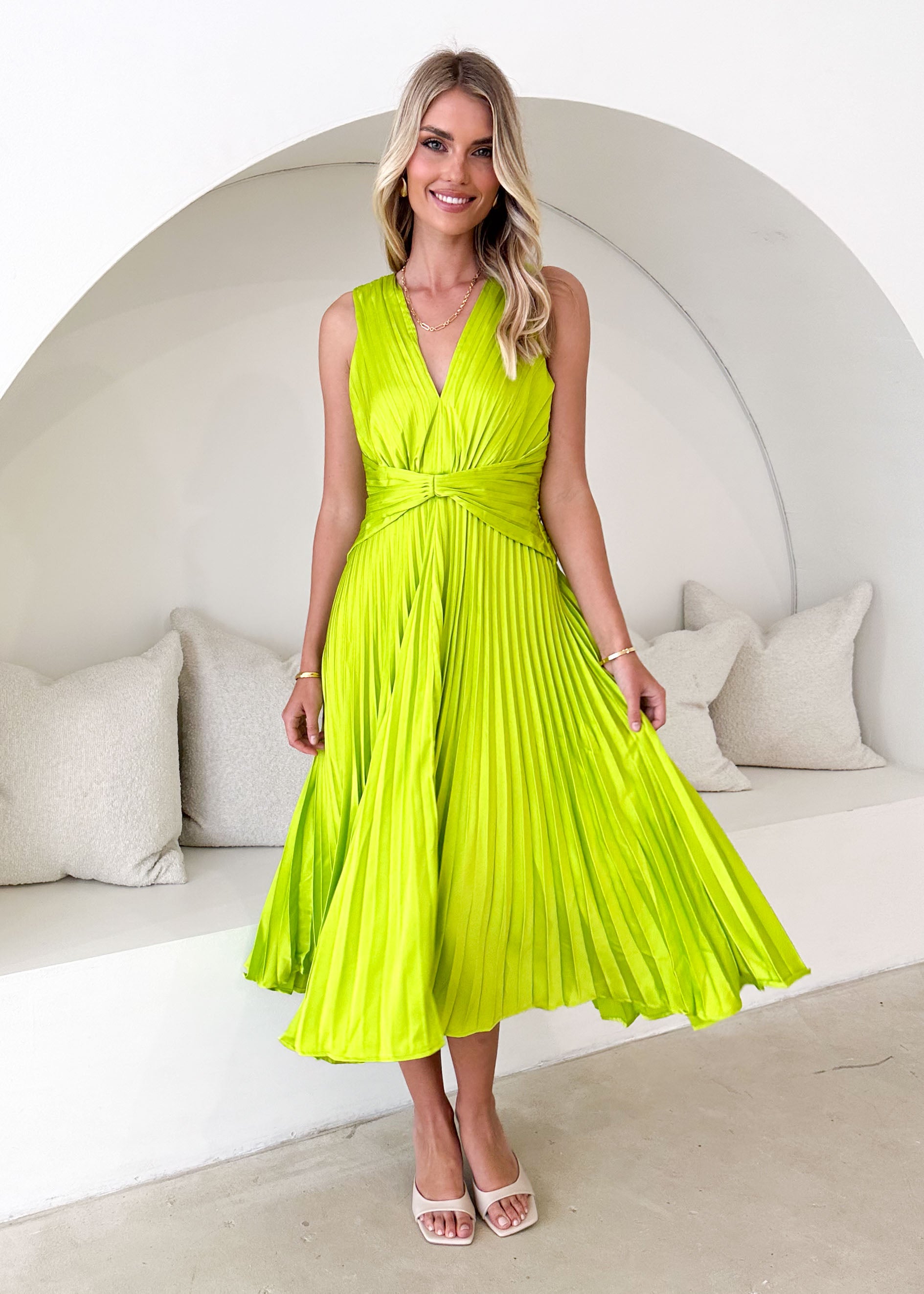 Lance Midi Dress - Lime