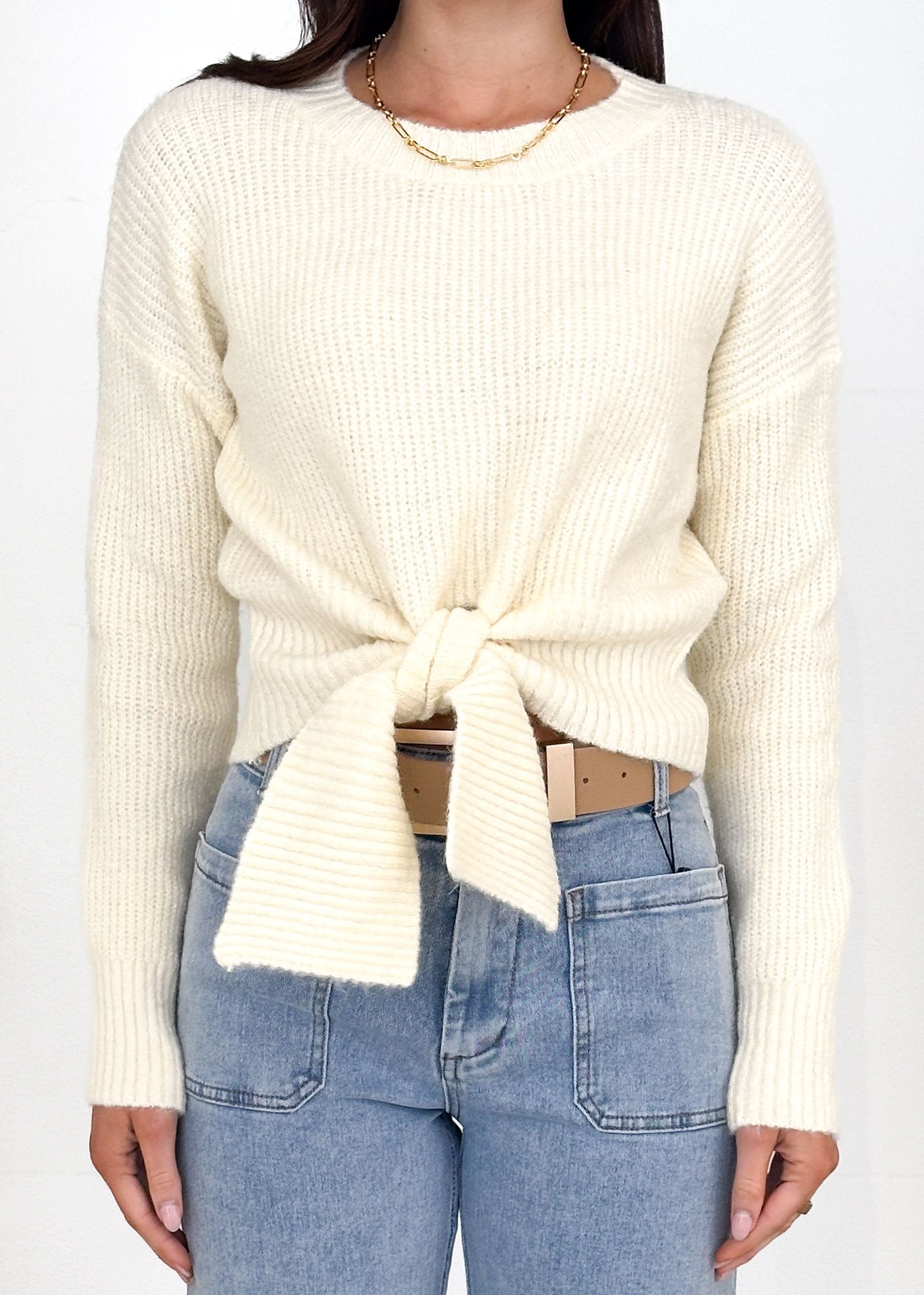 Ivrae Tie Sweater - Cream