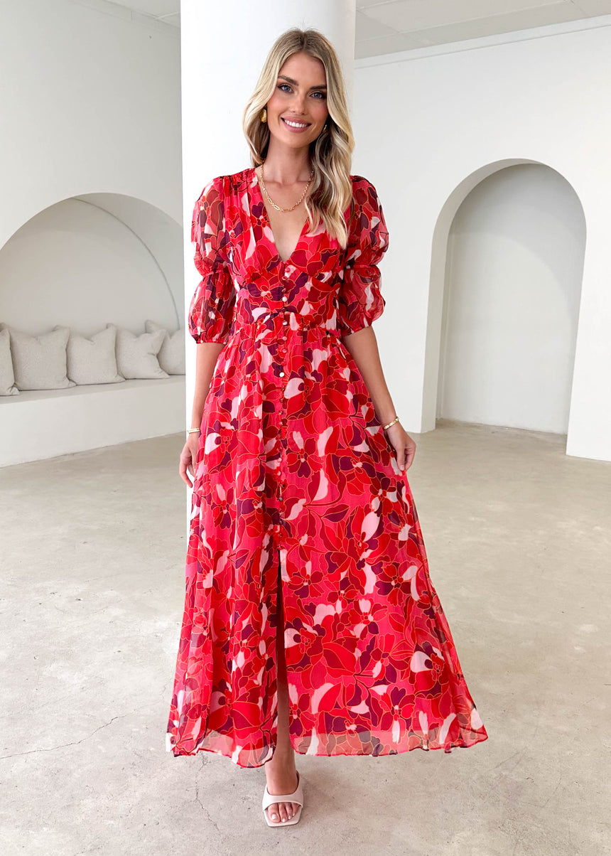 RUBY AFFAIR WOVEN MIDI DRESS