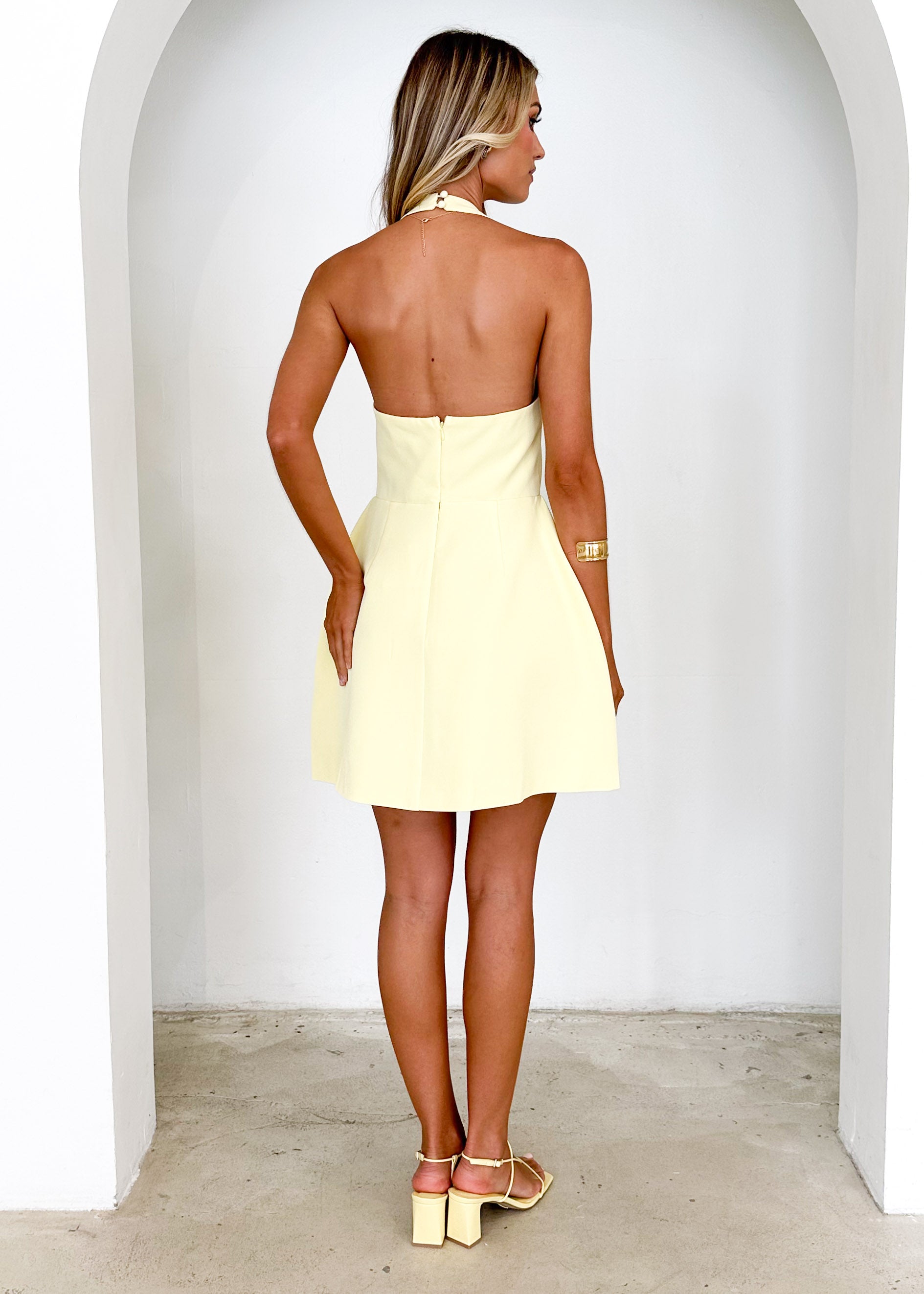 Janni Halter Dress - Lemon