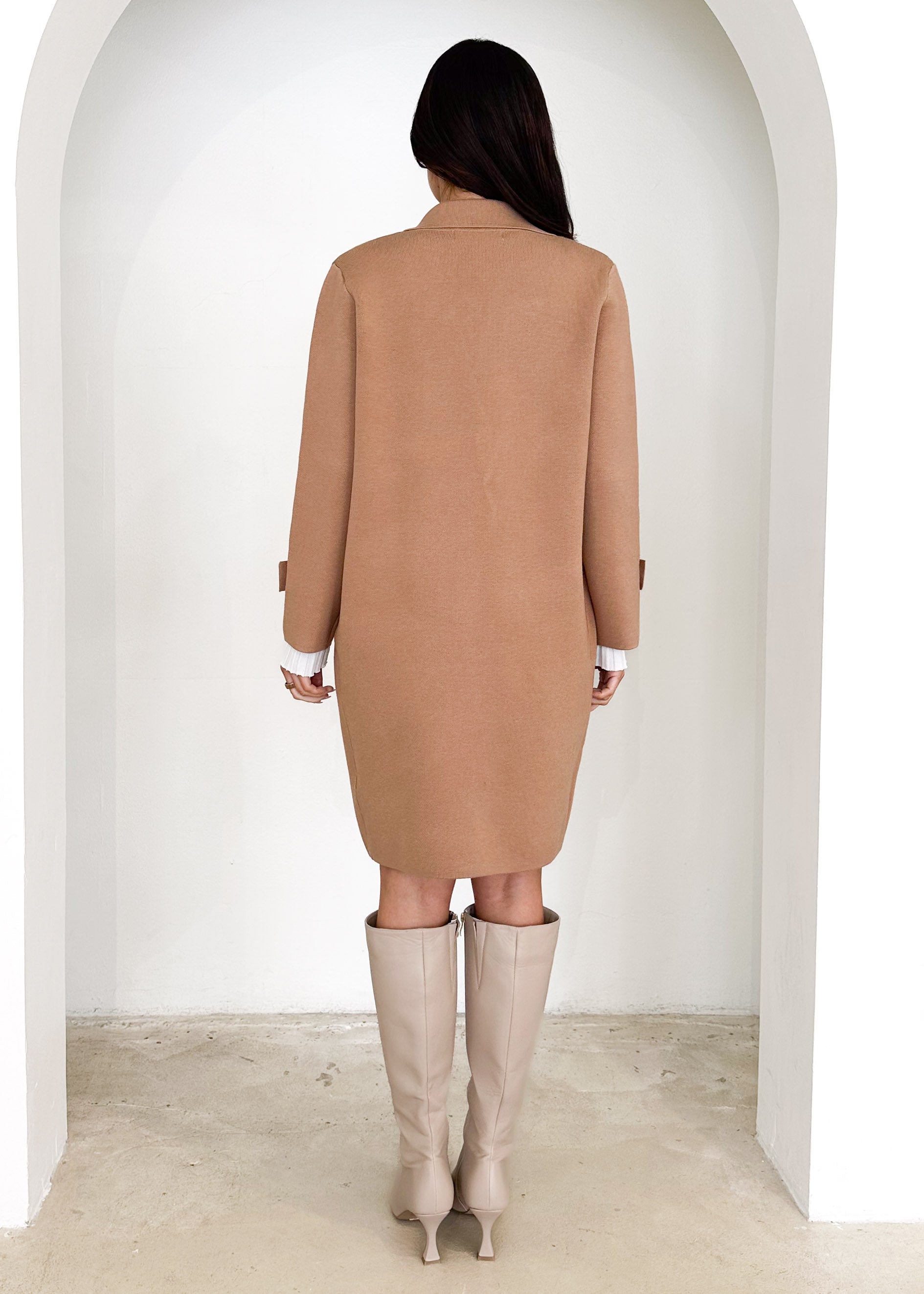 Chayso Knit Coat - Camel