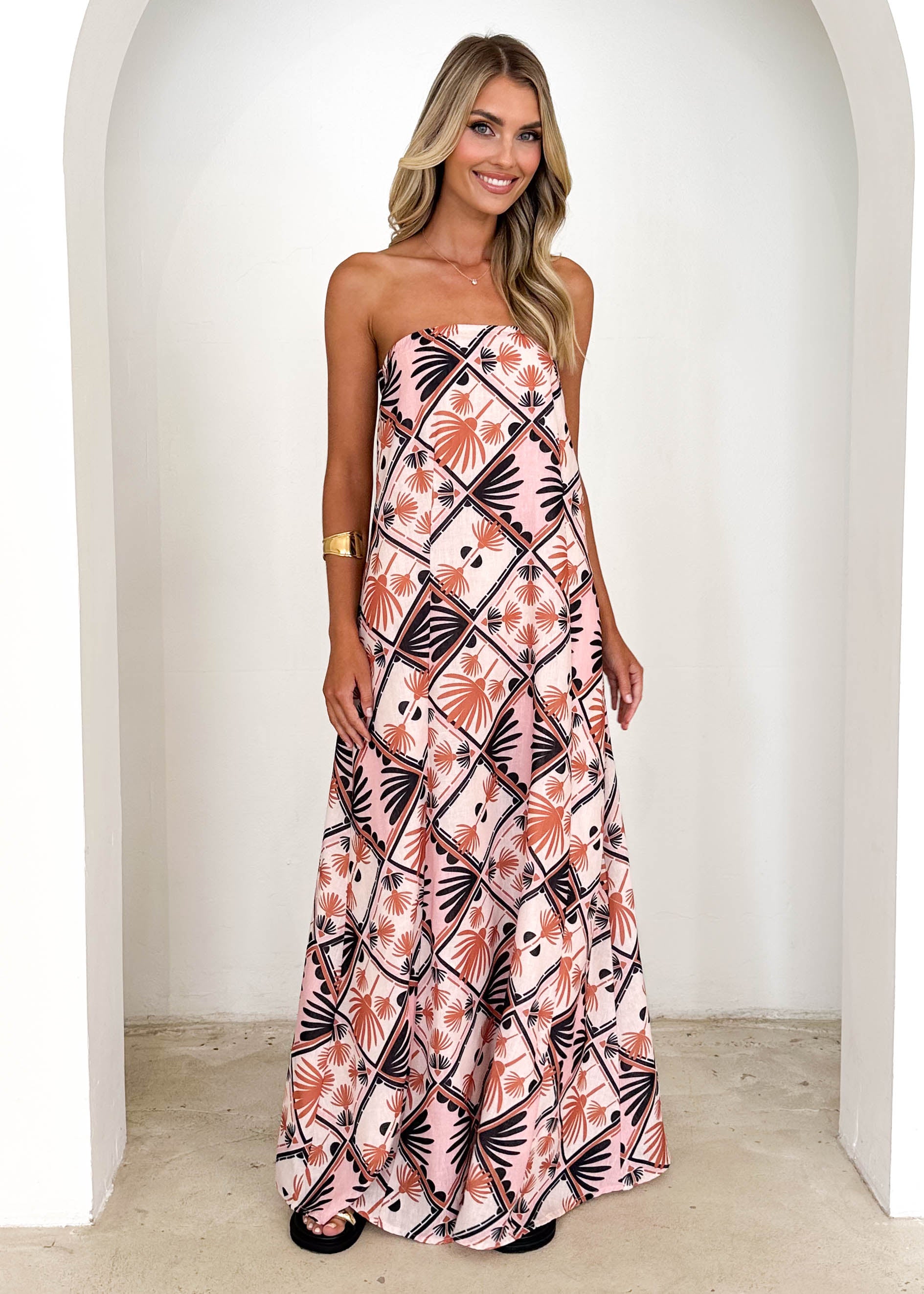 Oasis Strapless Maxi Dress - Palm Springs