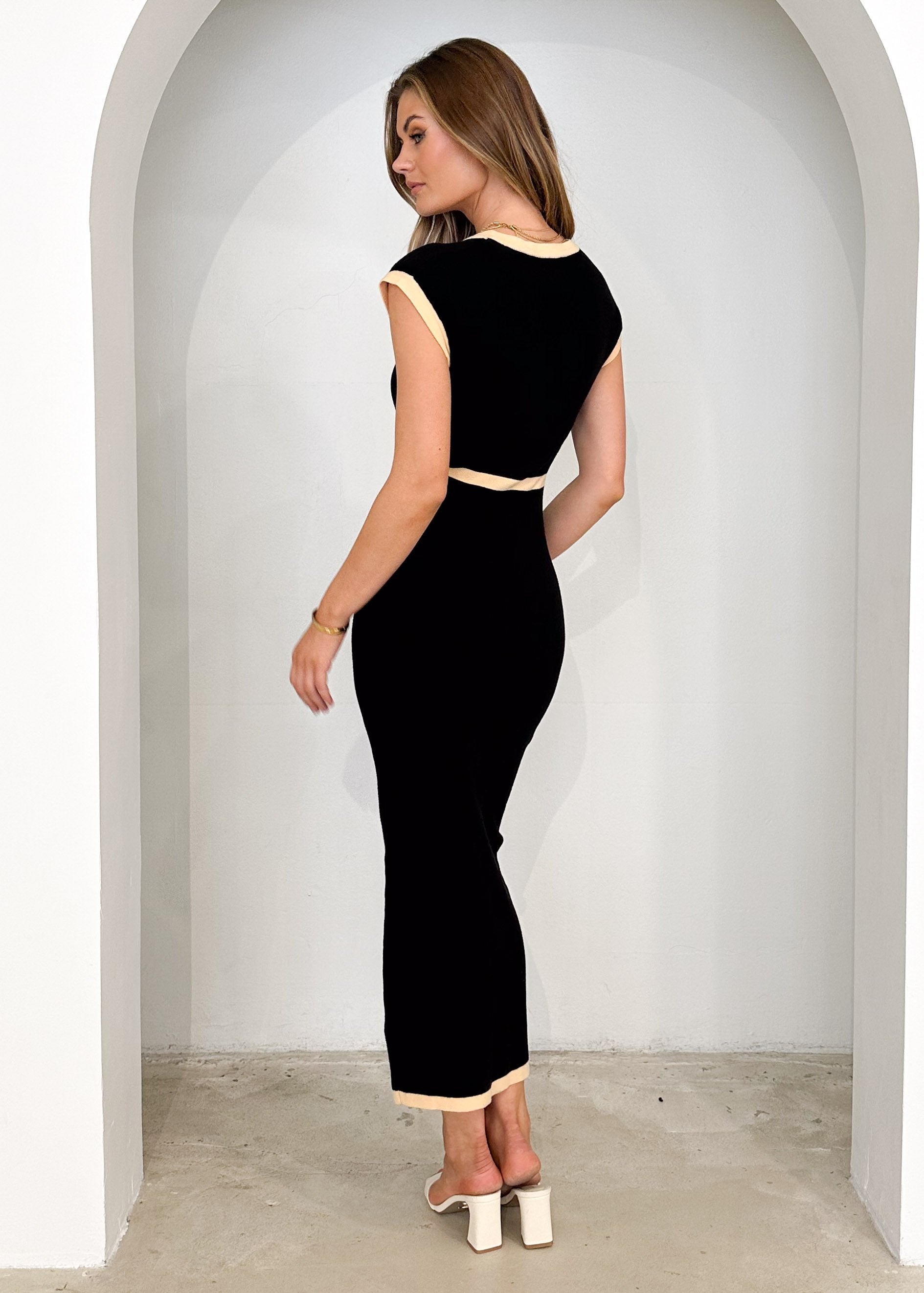 Corrine Knit Maxi Dress - Black