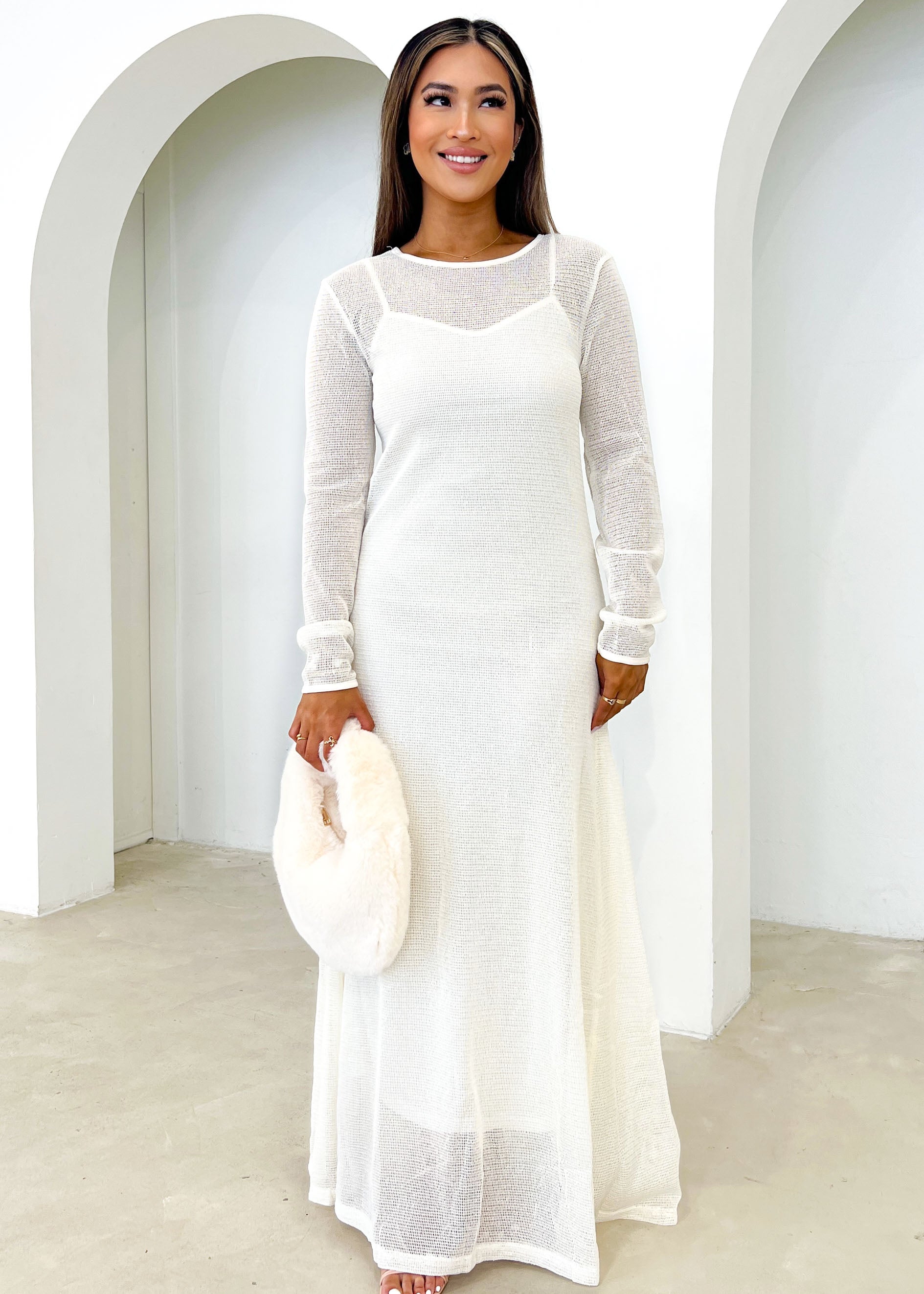 Karaa Knit Maxi Dress - Cream