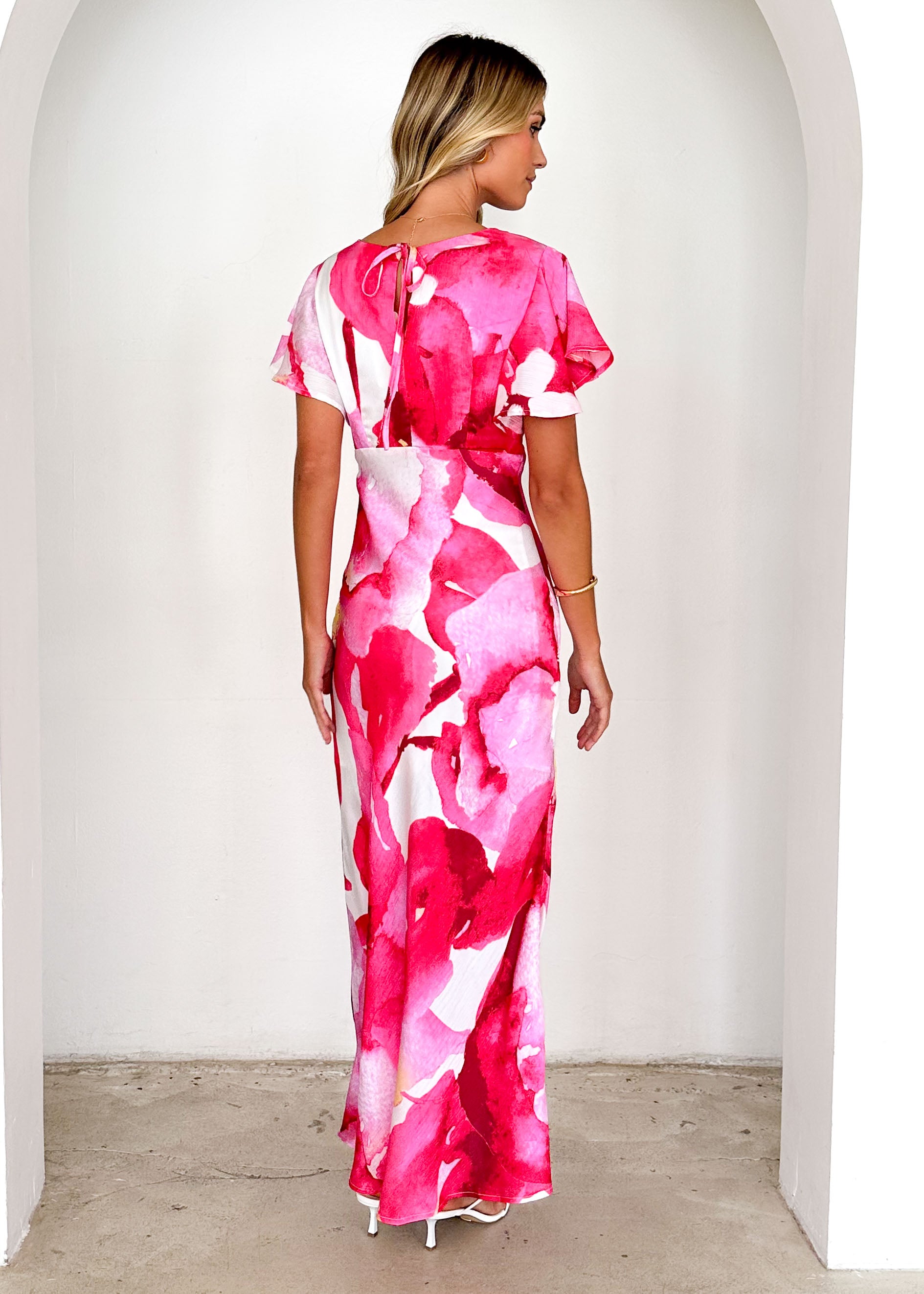 Mintoe Maxi Dress - Magenta Watercolour