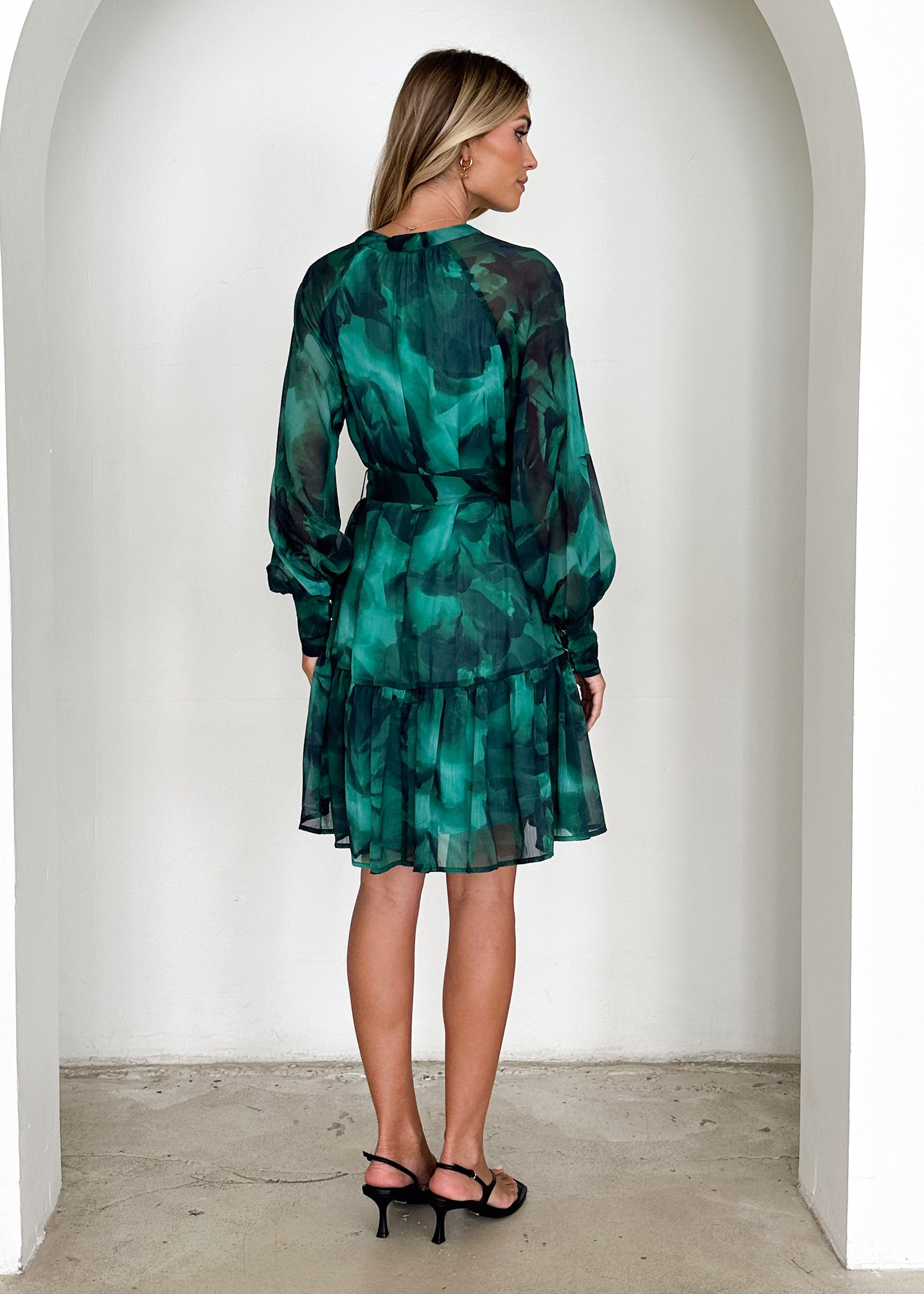 Samarah Dress - Emerald Watercolour