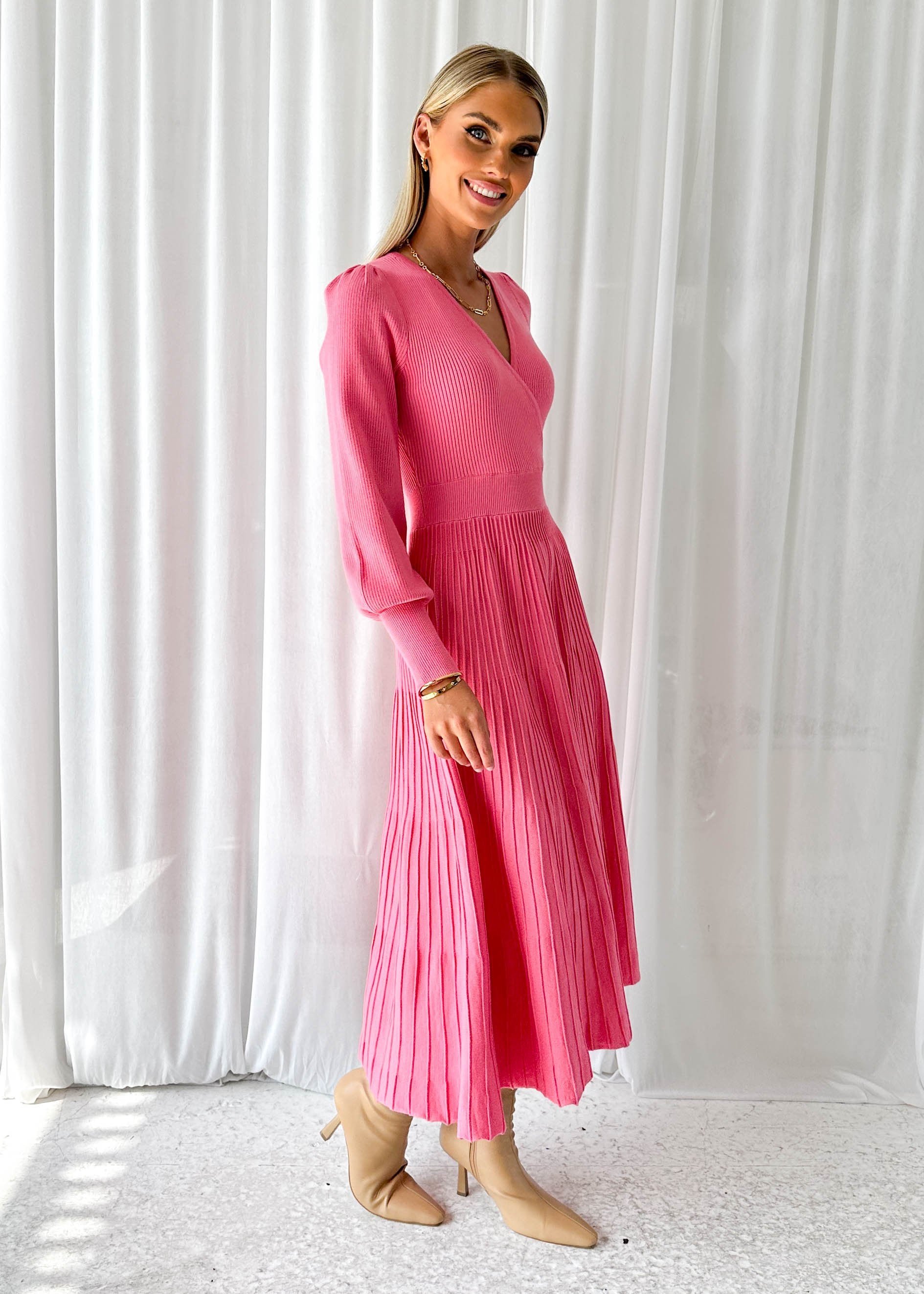 Reate Knit Midi Dress - Dusty Pink