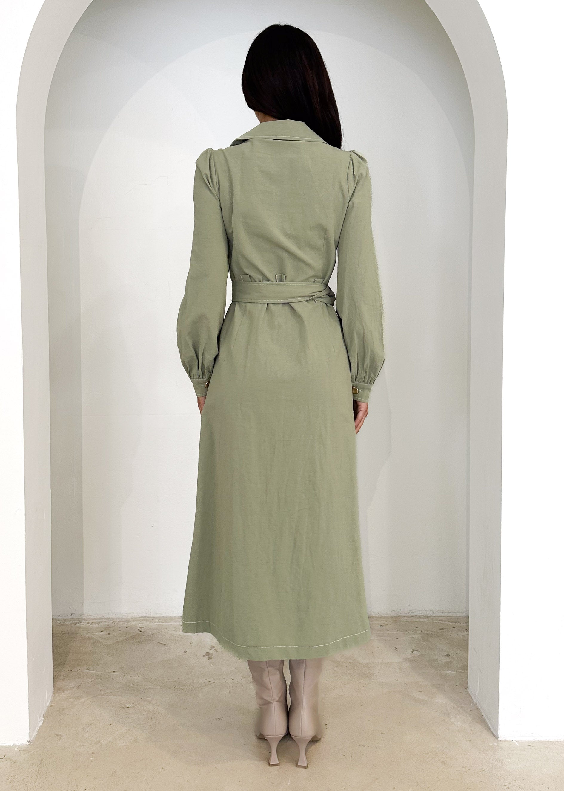 Leila Midi Dress - Olive