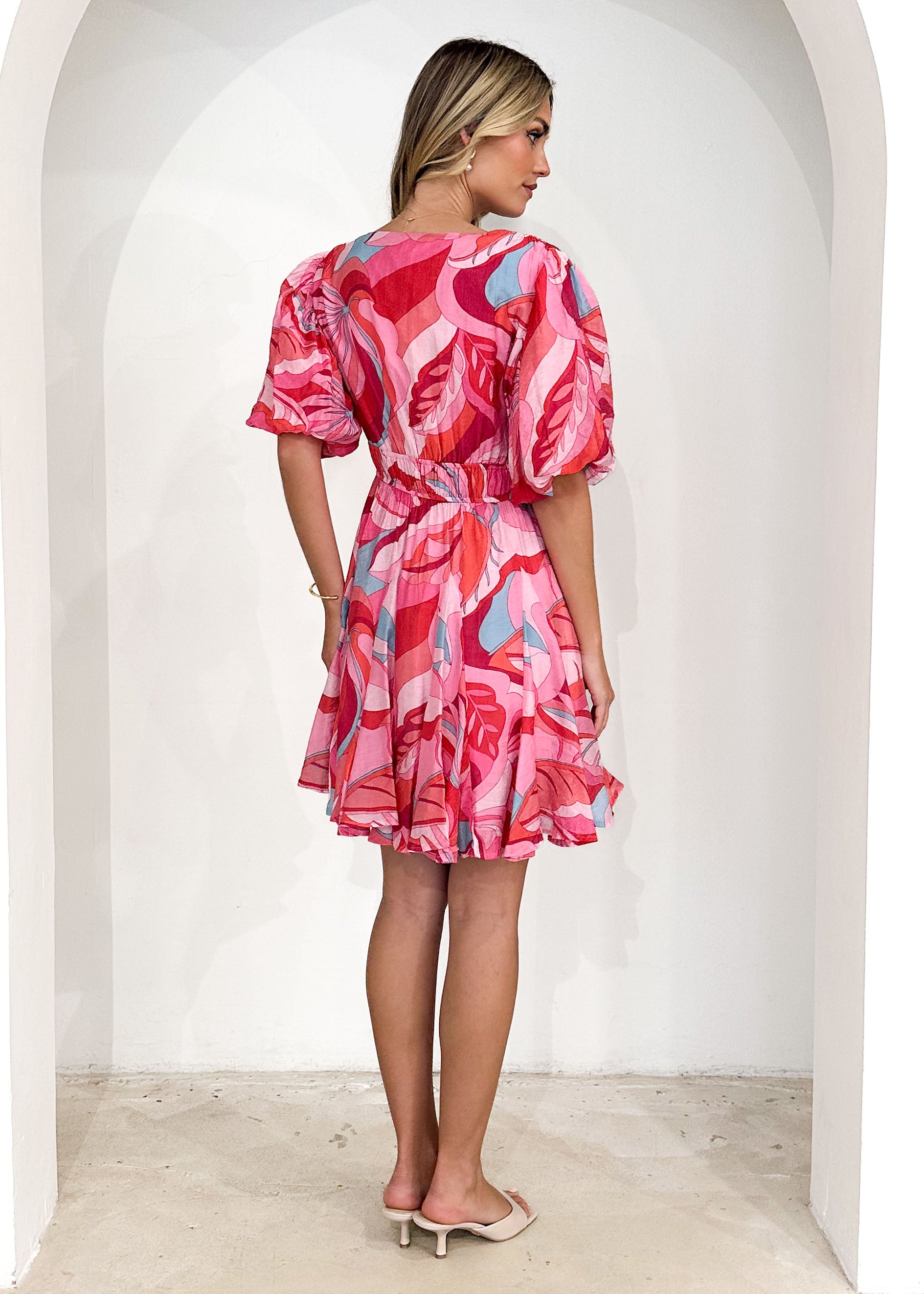 Favela Dress - Pink Abstract