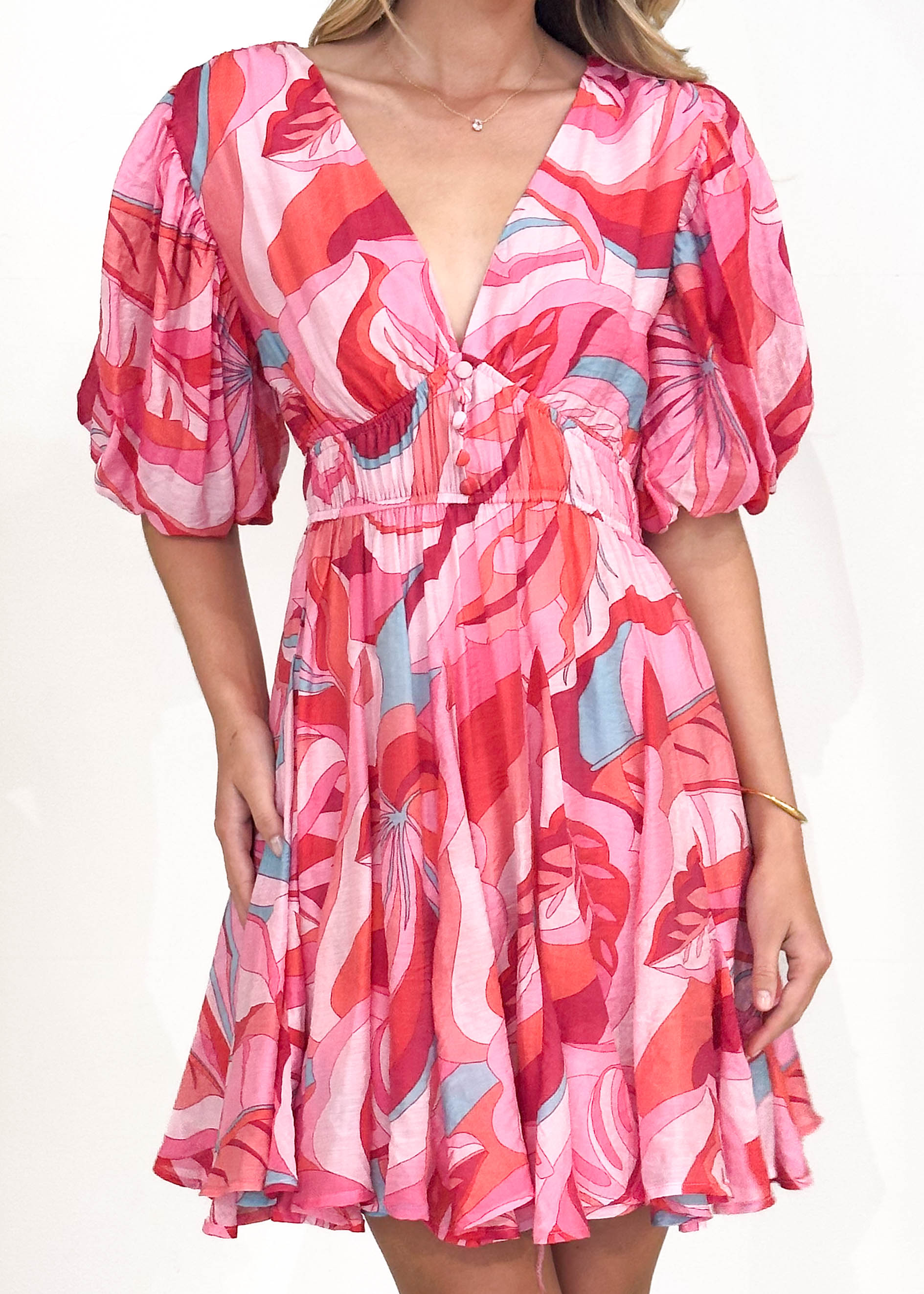 Favela Dress - Pink Abstract