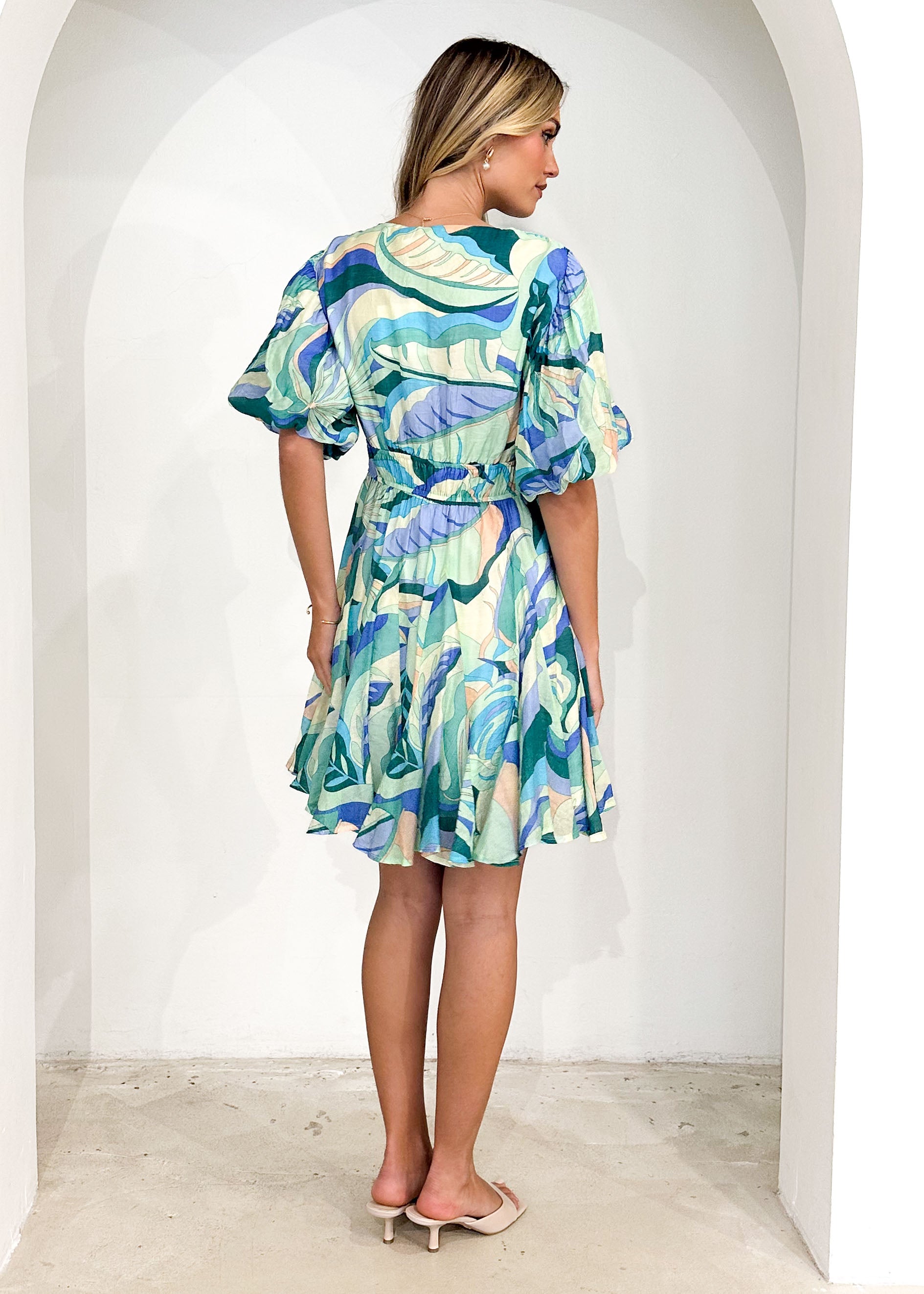 Favela Dress - Mint Abstract