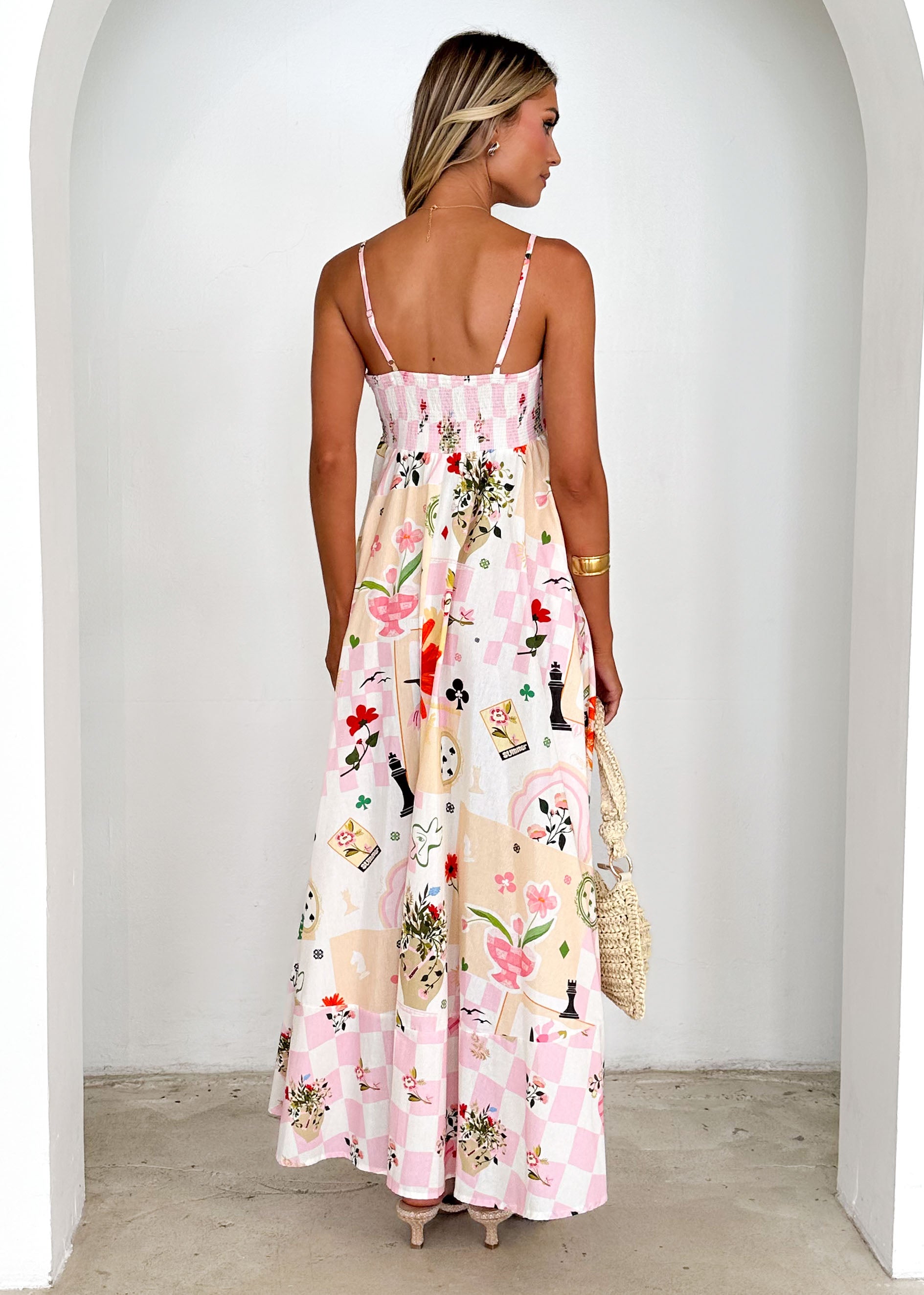 Xanthe Maxi Dress - Pink Patchwork