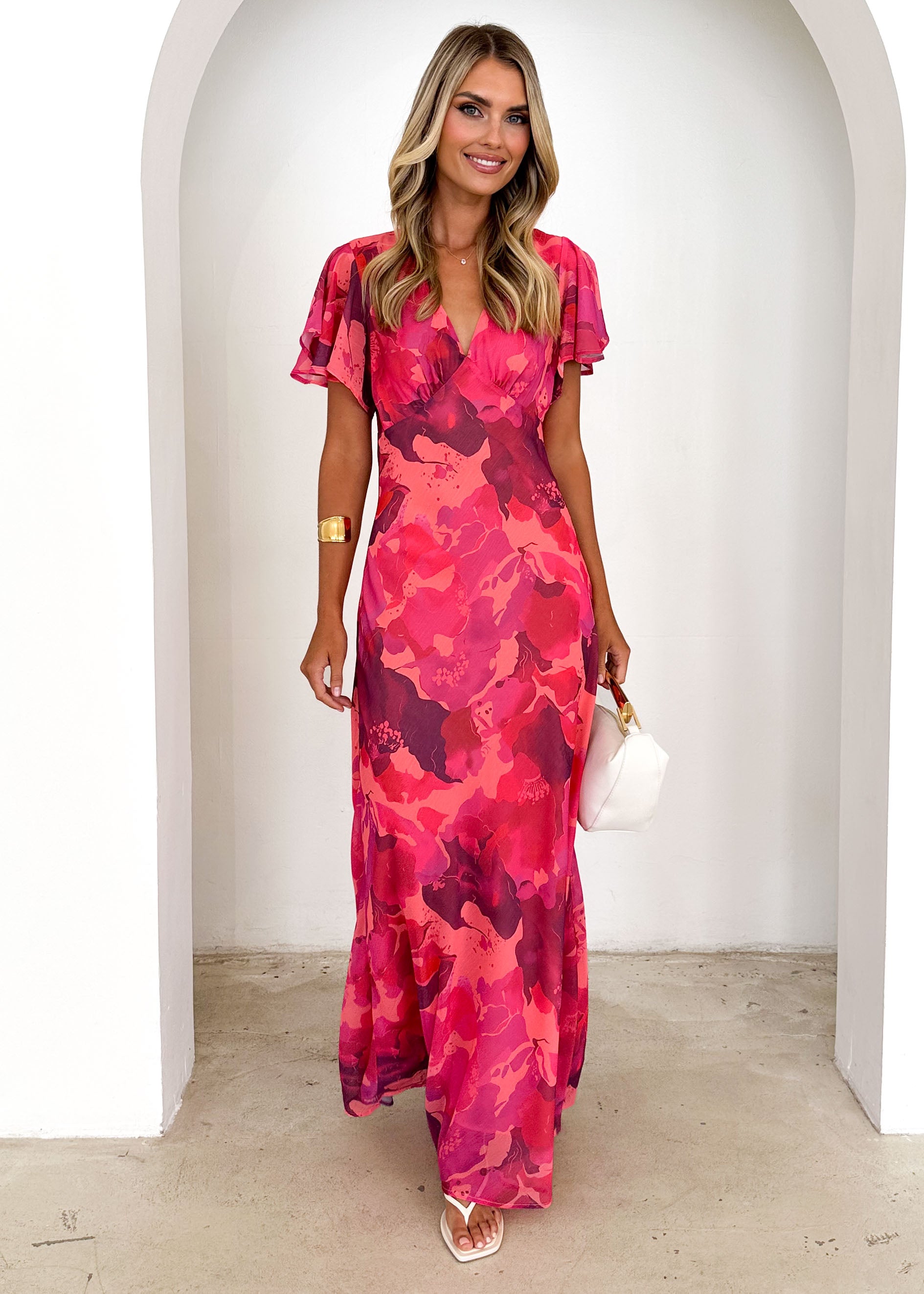 Cabana Maxi Dress - Magenta Rush