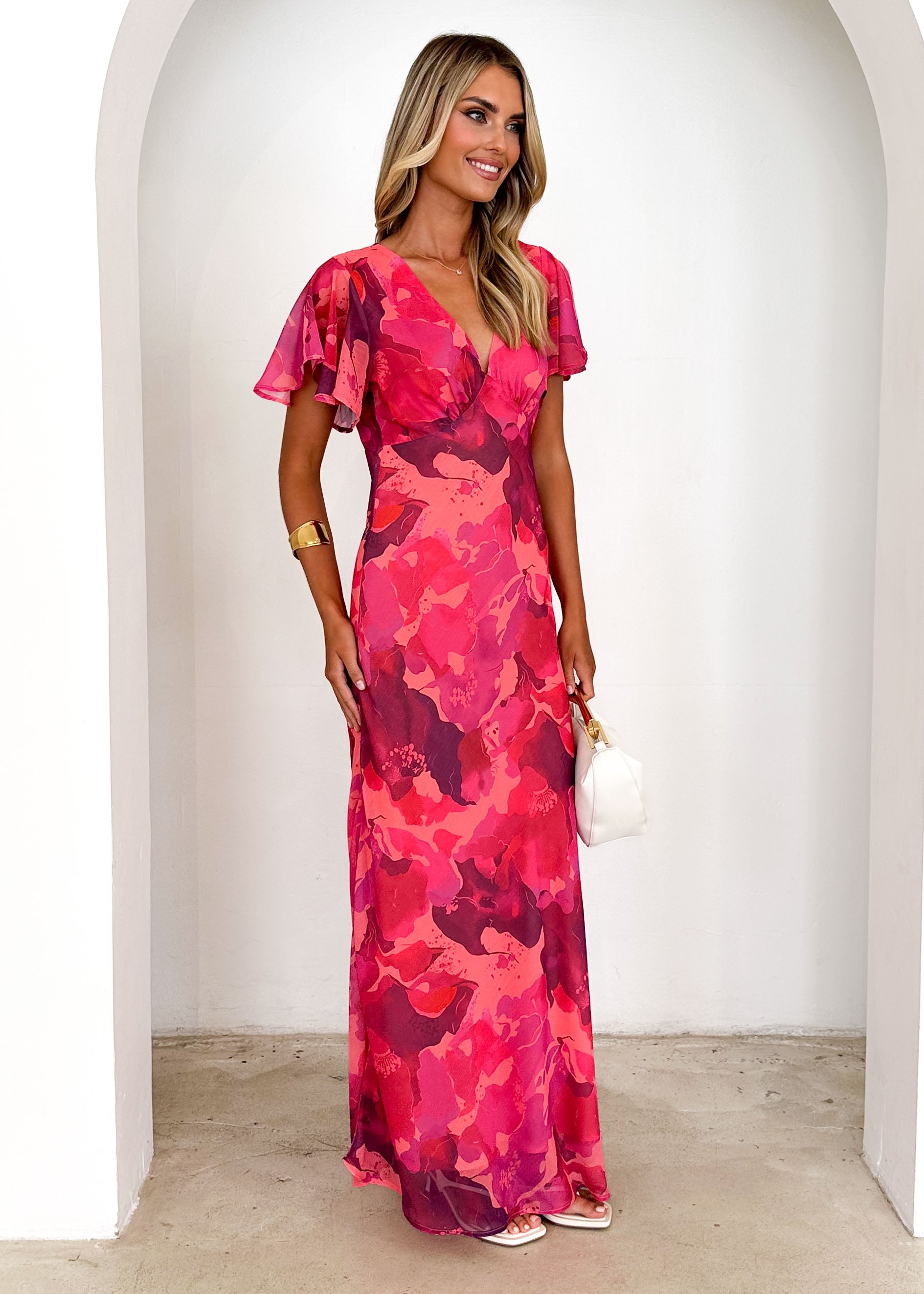 Cabana Maxi Dress - Magenta Rush