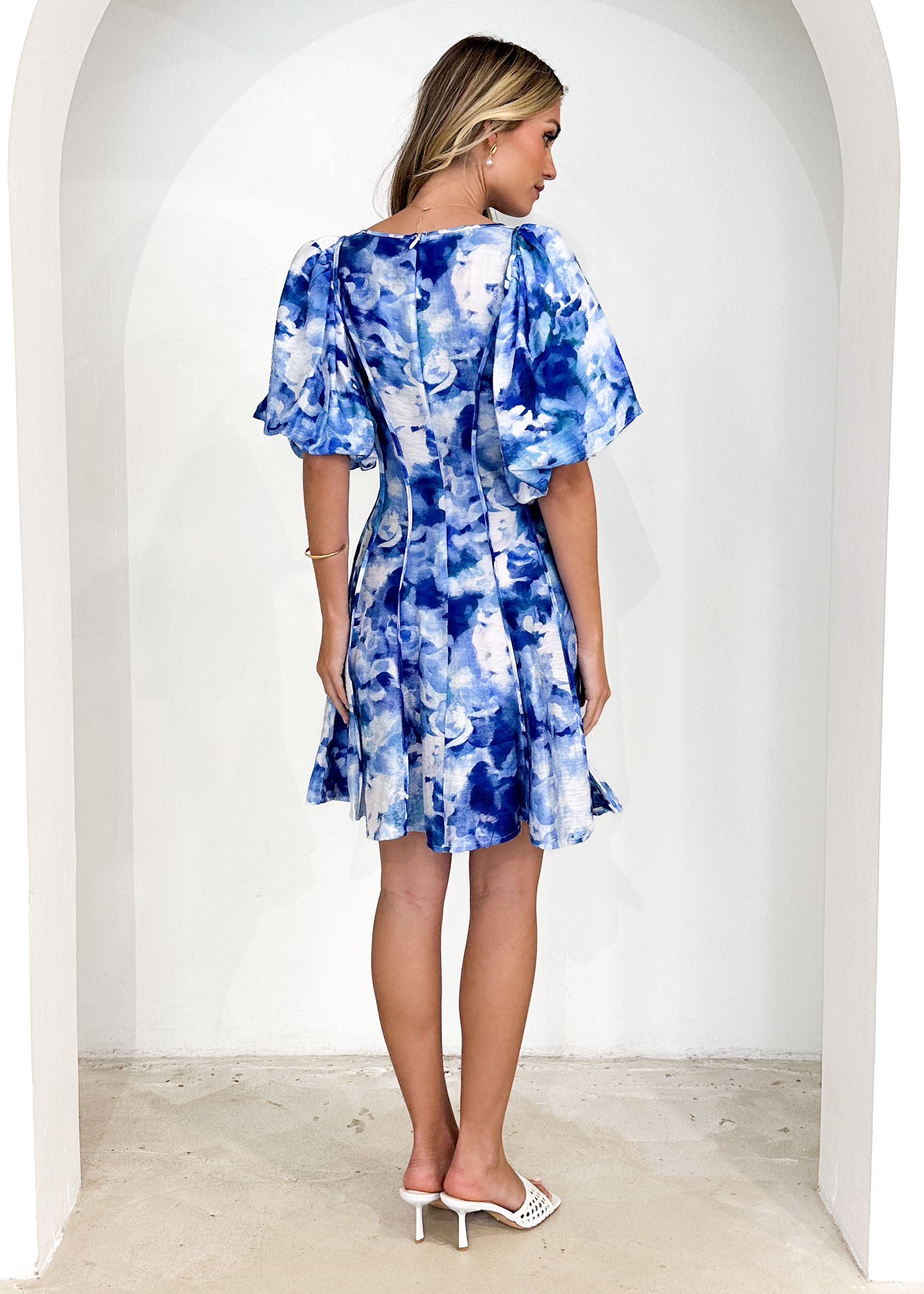 Sabrina Dress - Blue Splash