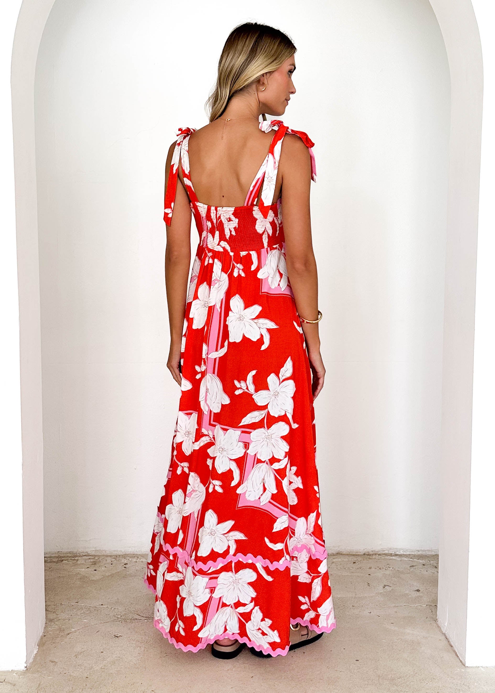 Riri Maxi Dress - Tangerine Floral