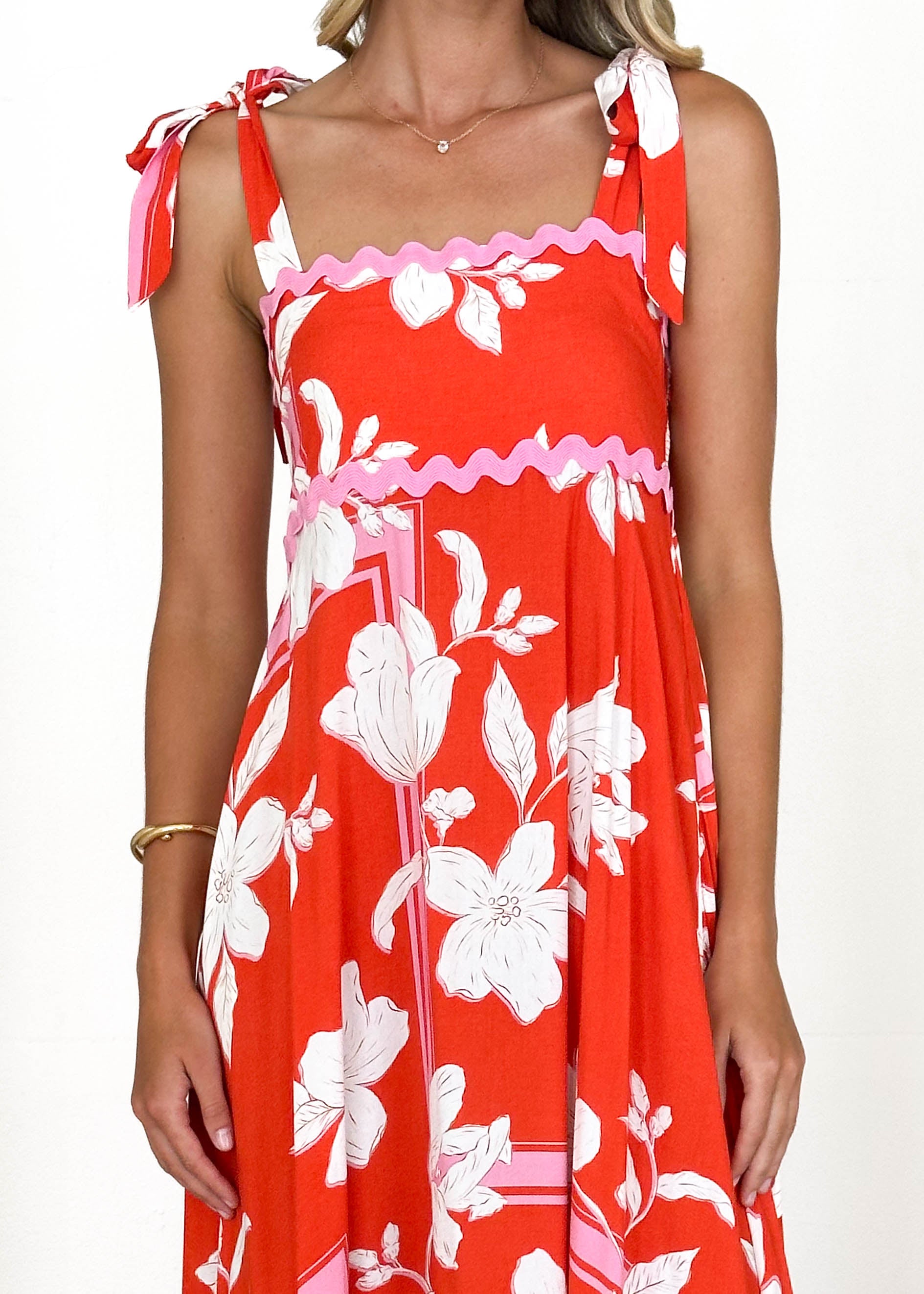 Riri Maxi Dress - Tangerine Floral