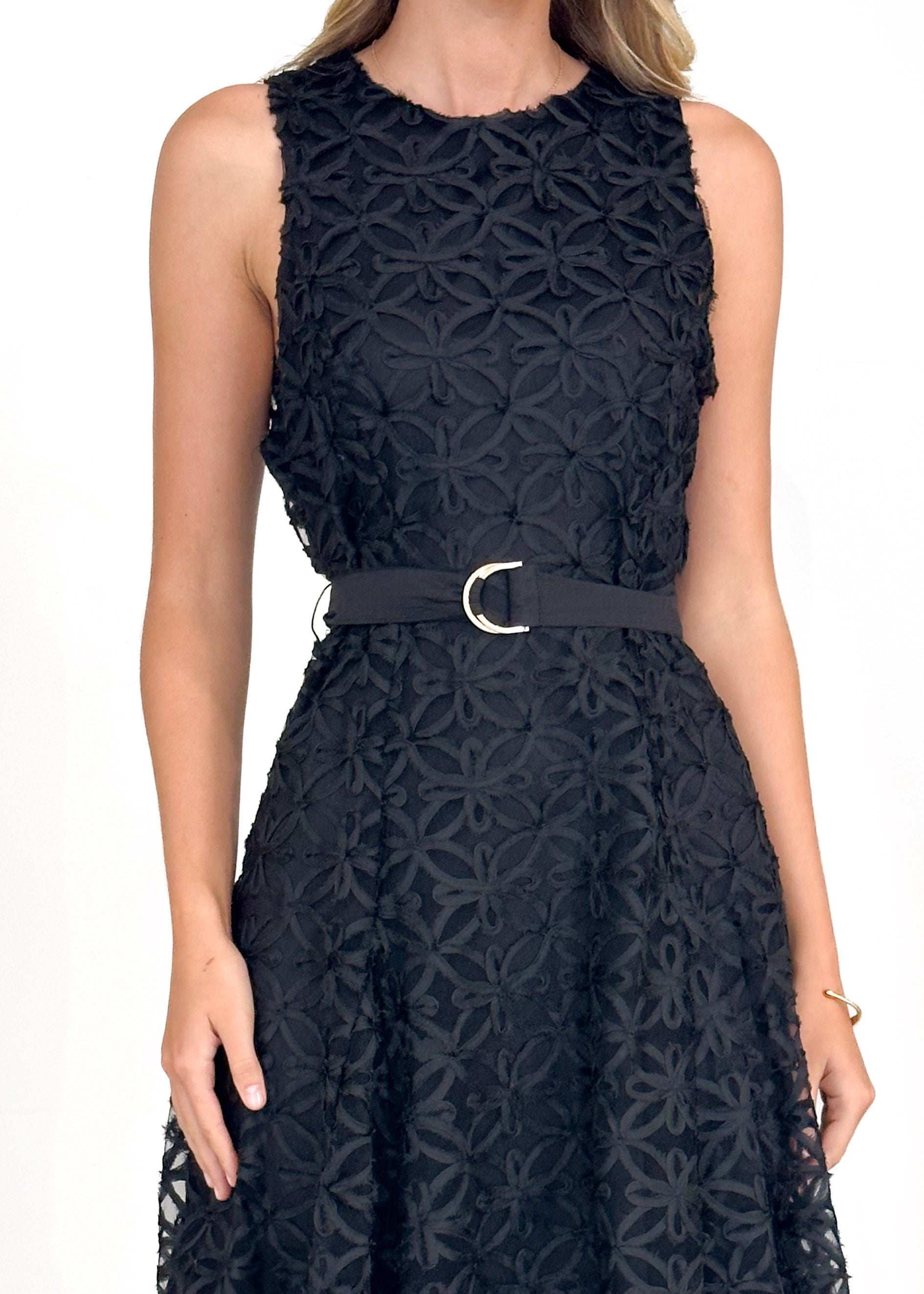 Eclipse Lace Midi Dress - Black