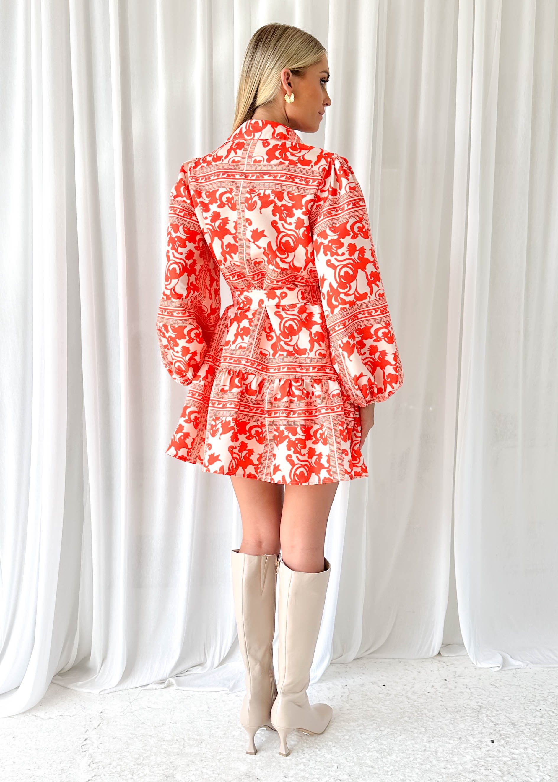 Matrae Dress - Tangerine Patchwork