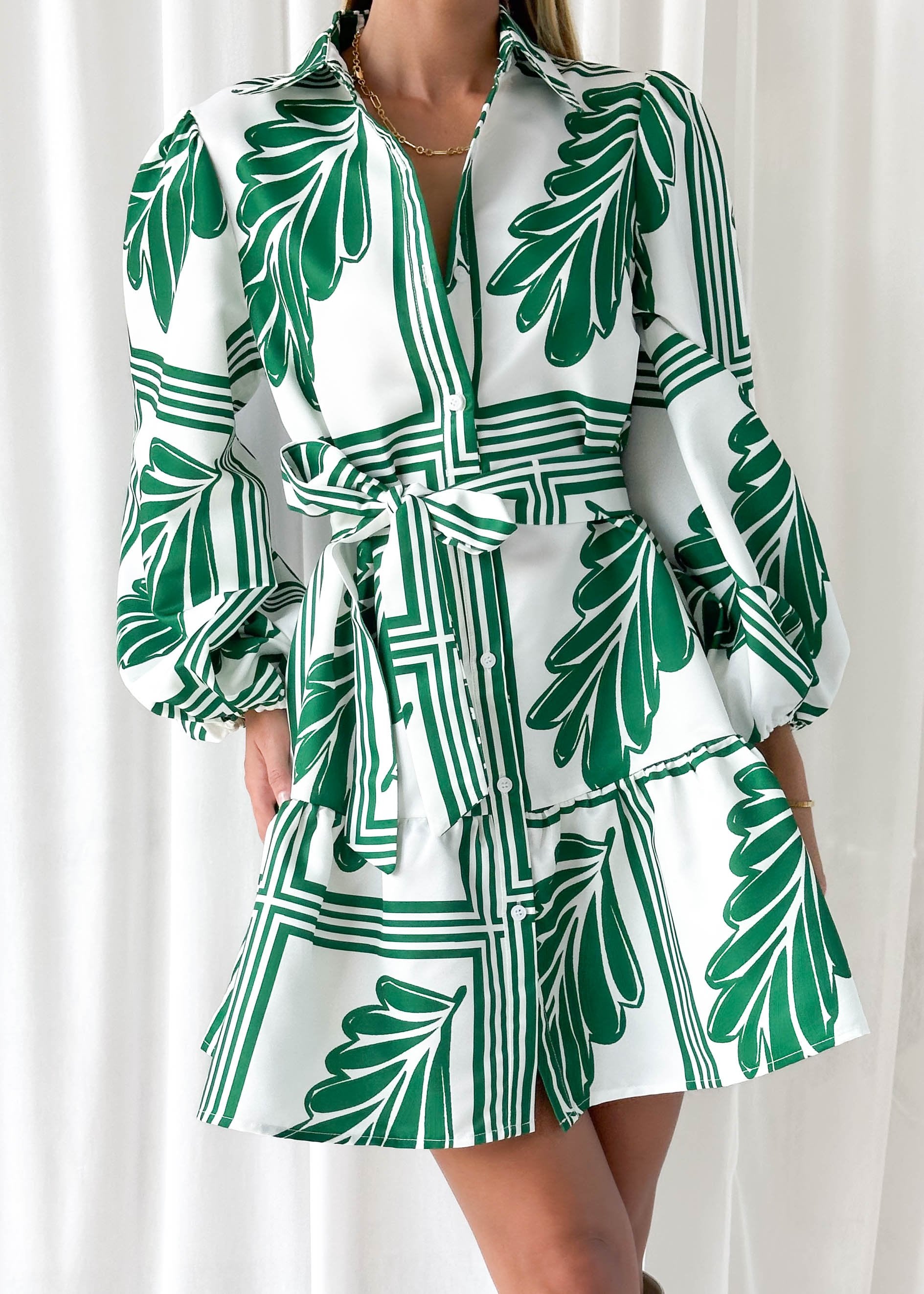 Matrae Dress - Green Palm