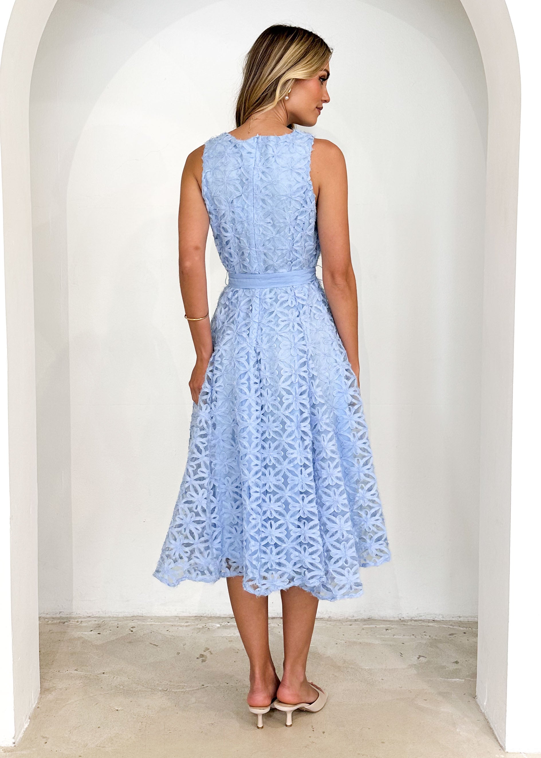 Eclipse Lace Midi Dress - Blue