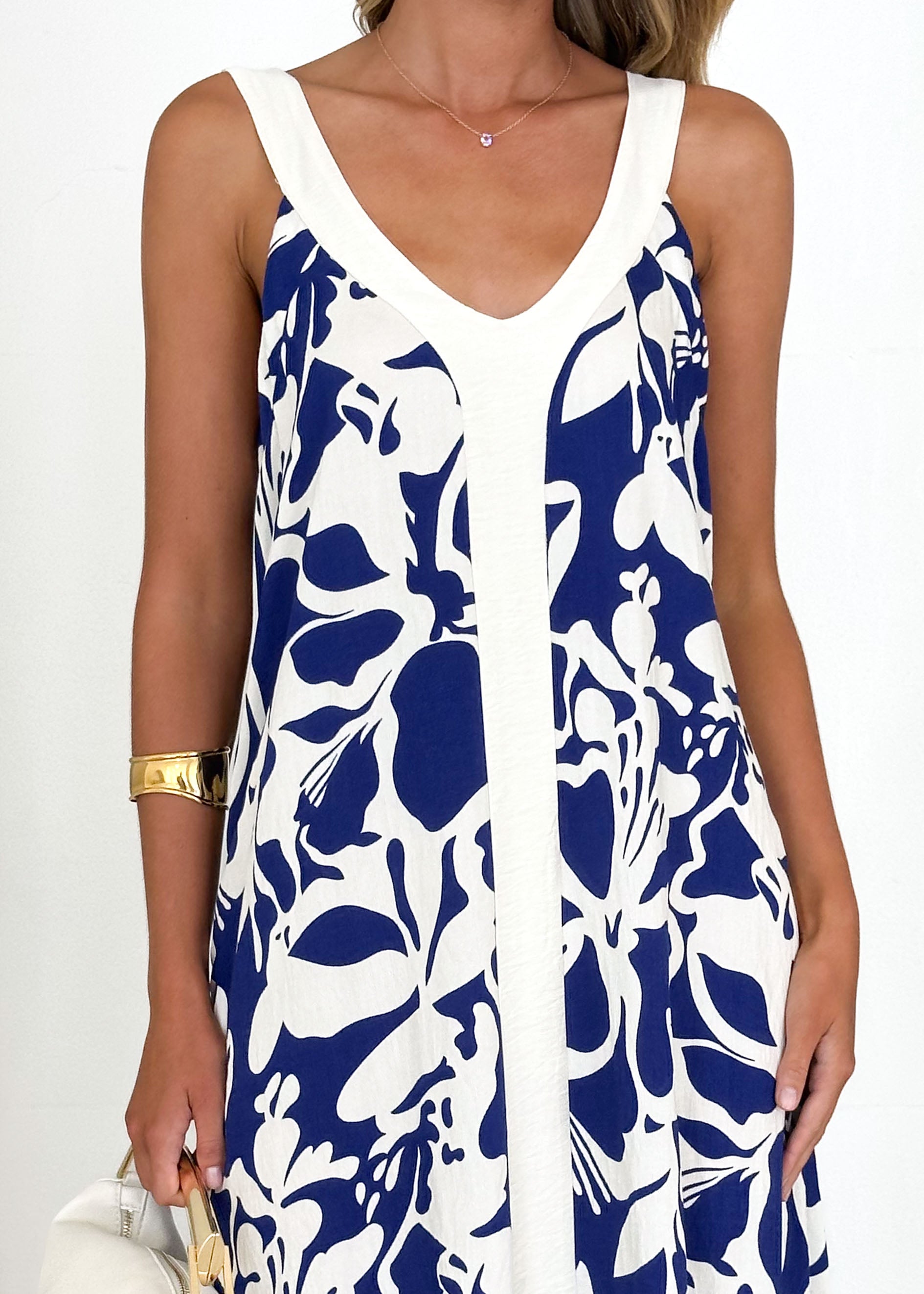 Quartz Maxi Dress - Navy Abstract