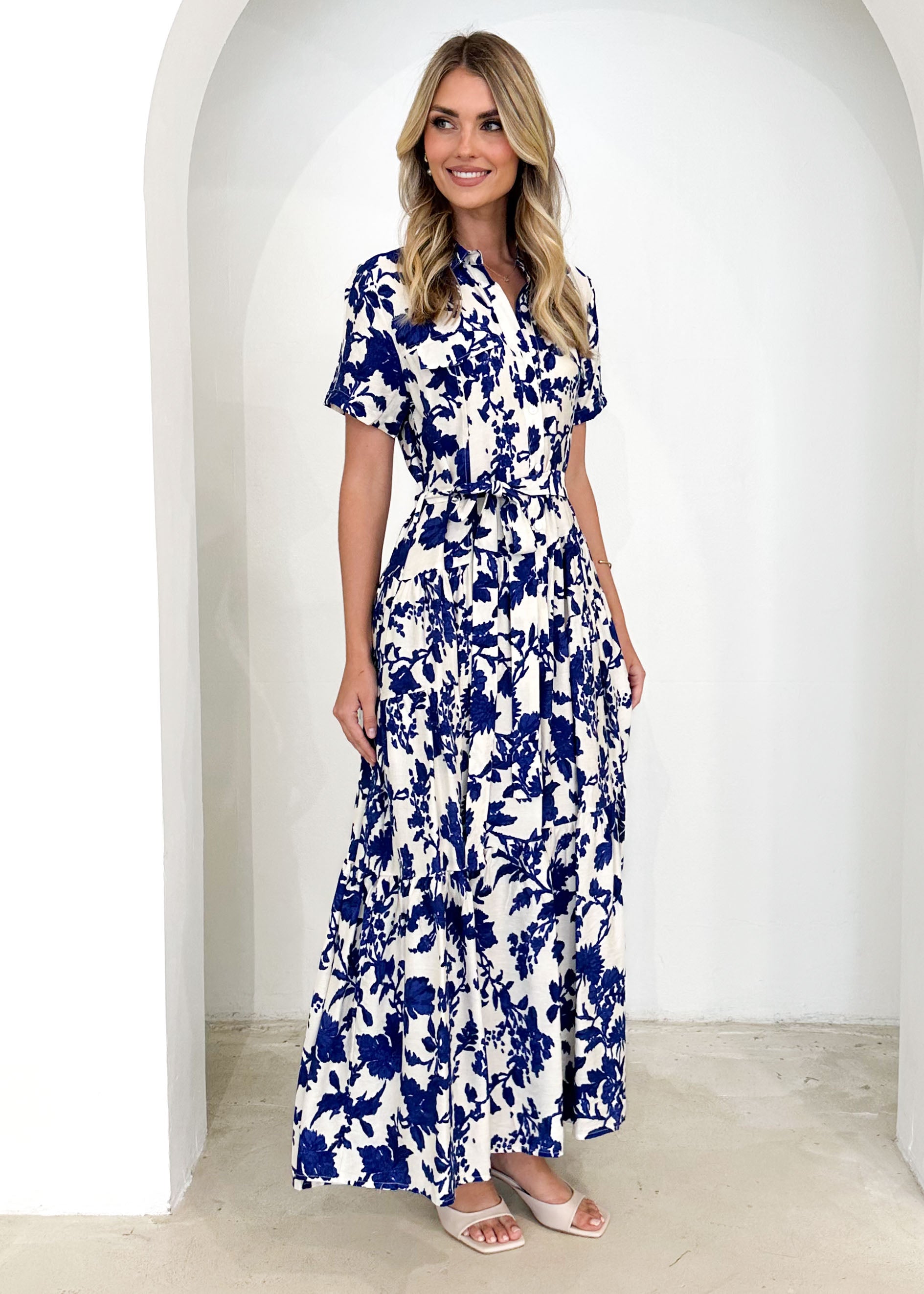 Reggie Midi Dress - Blue Floral