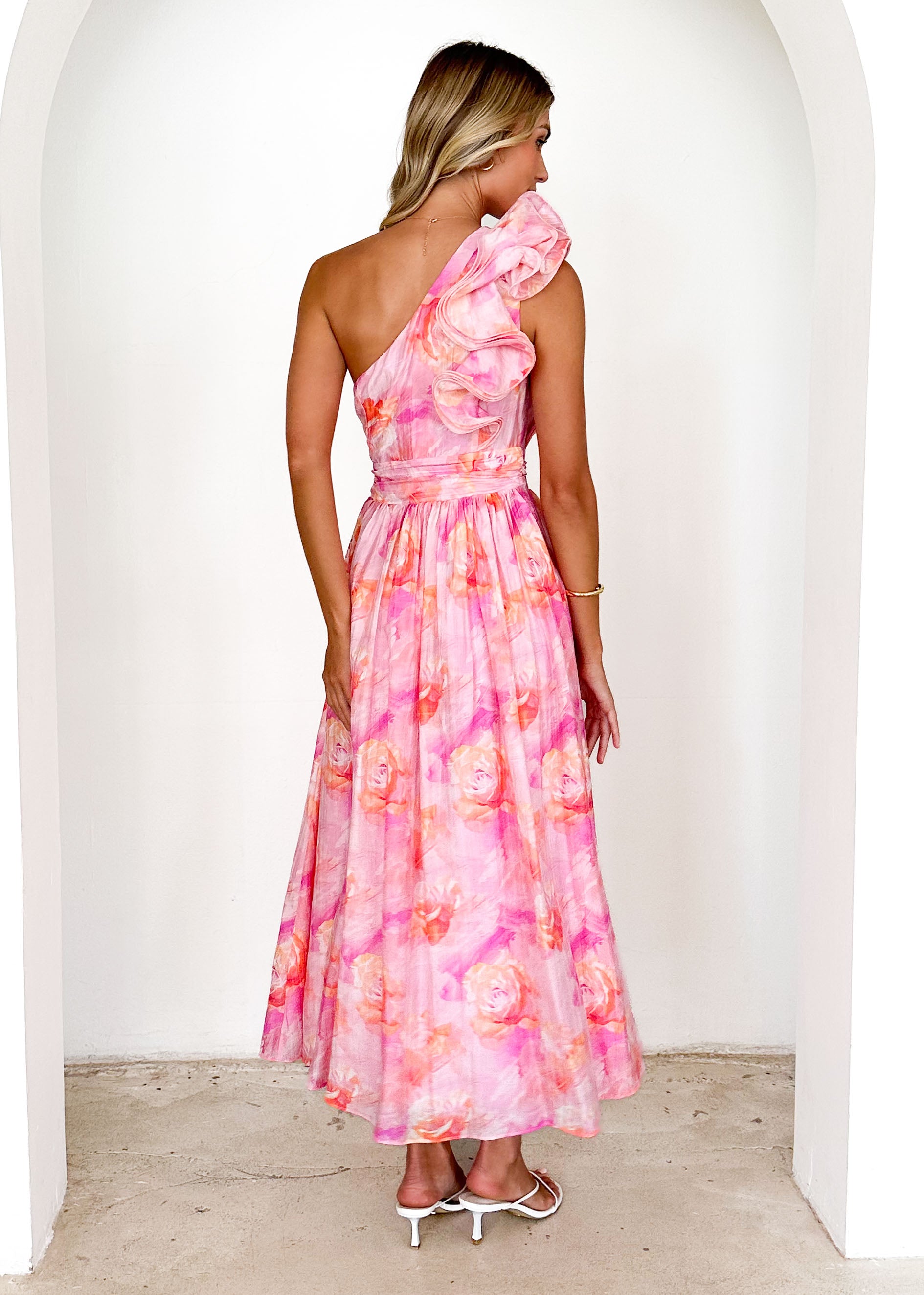 Mantra One Shoulder Maxi Dress - Candy Floral