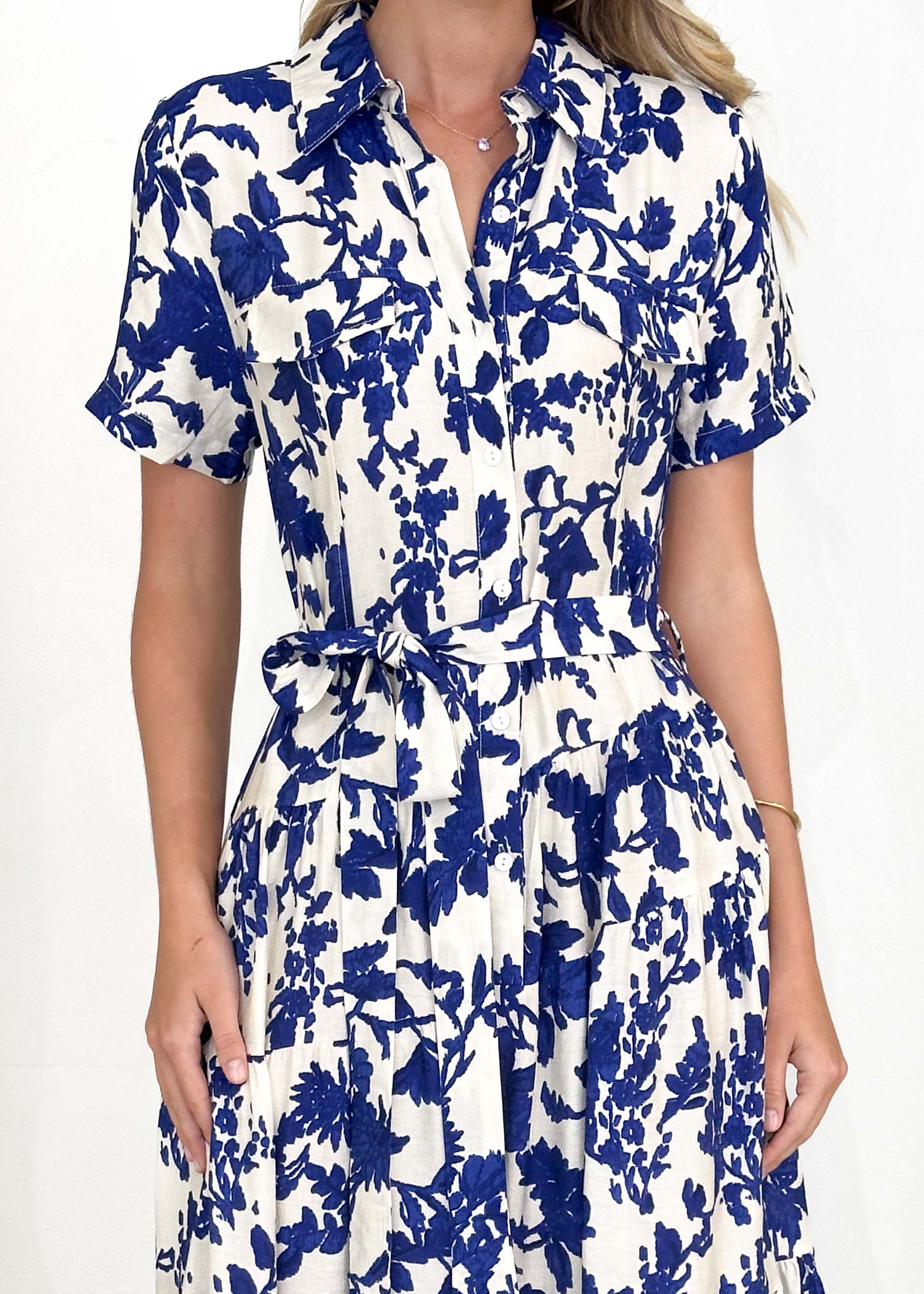 Reggie Midi Dress - Blue Floral