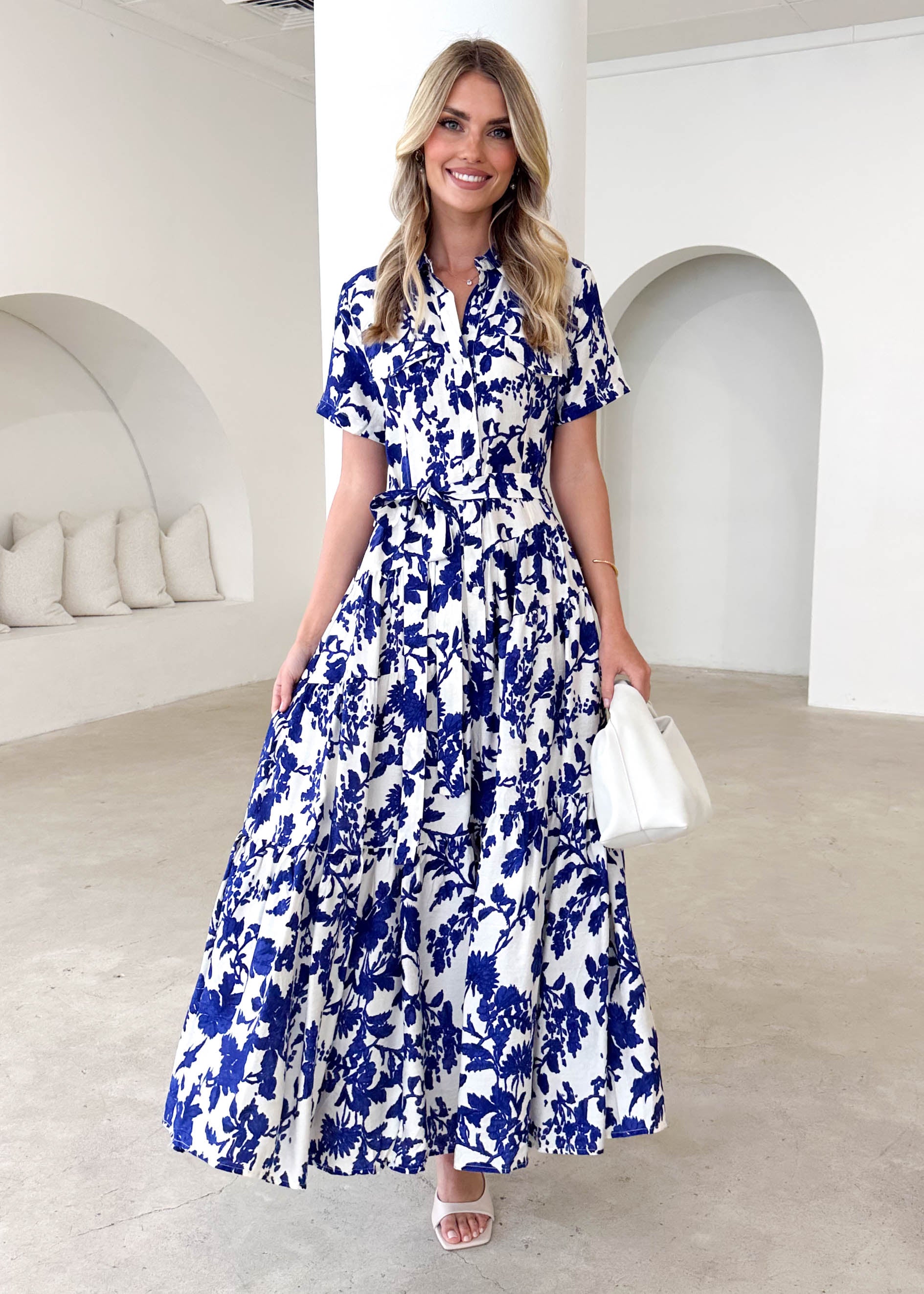 Reggie Midi Dress - Blue Floral