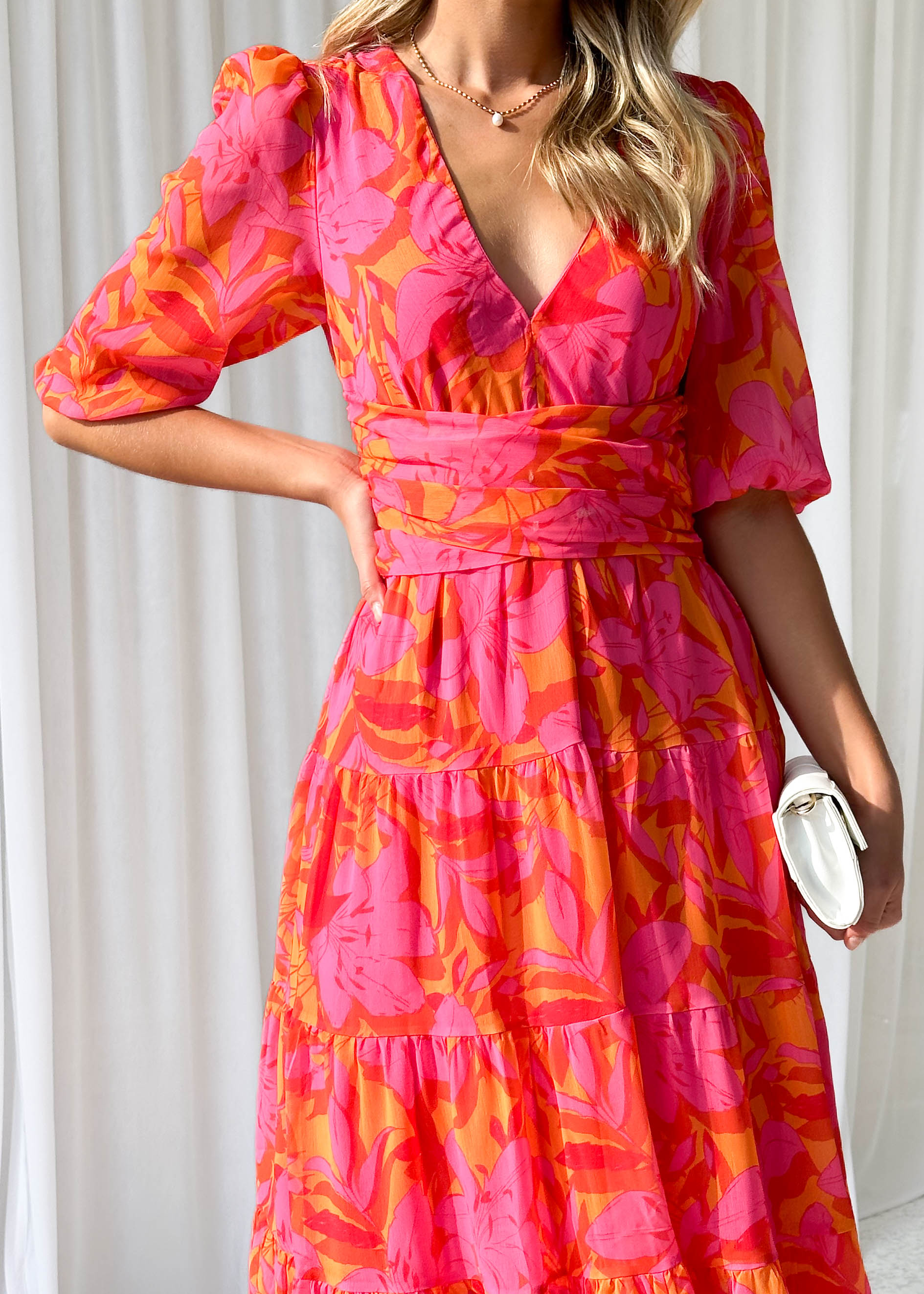 Catana Maxi Dress - Tangerine Floral