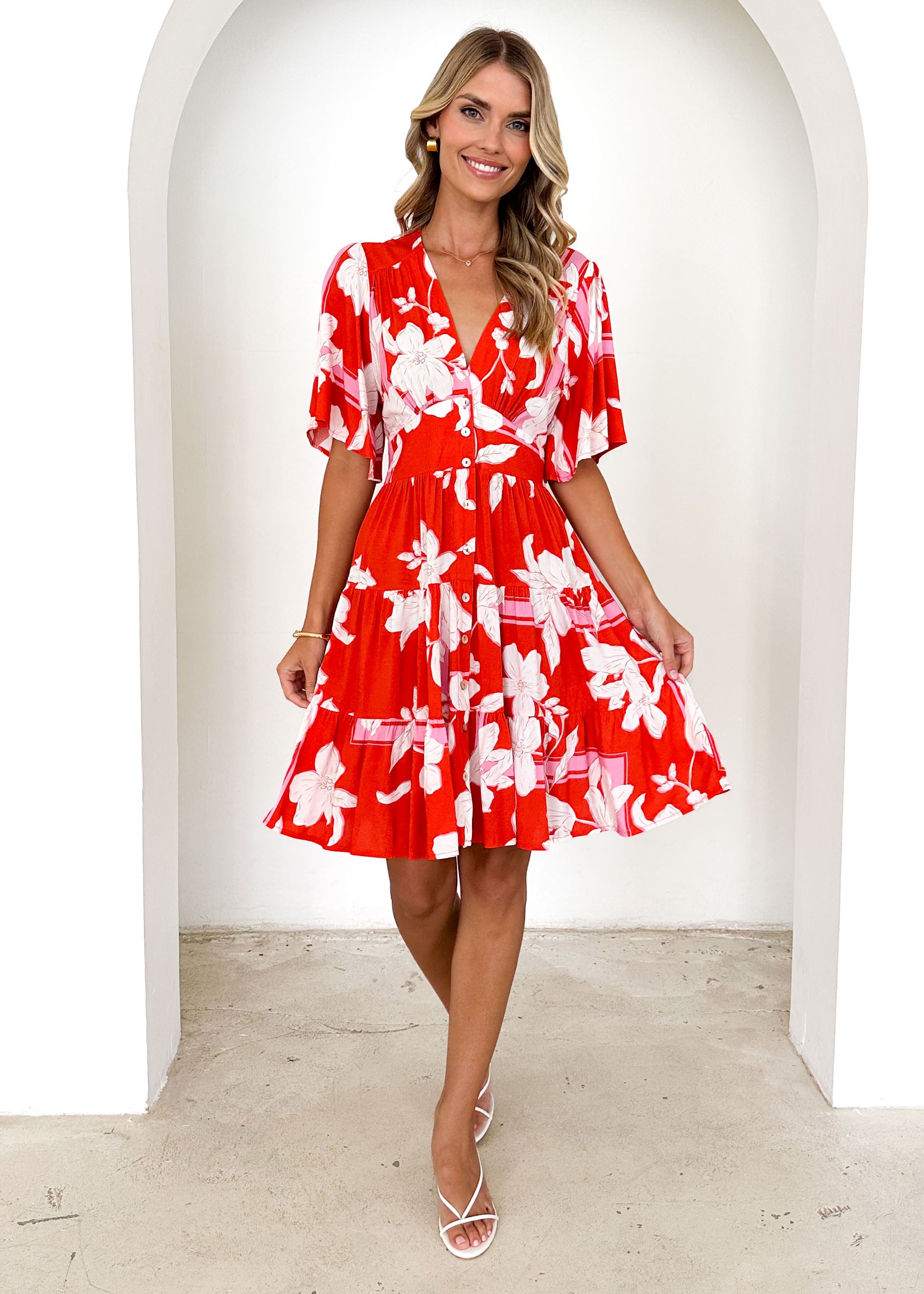 Harmonia Dress - Tangerine Floral