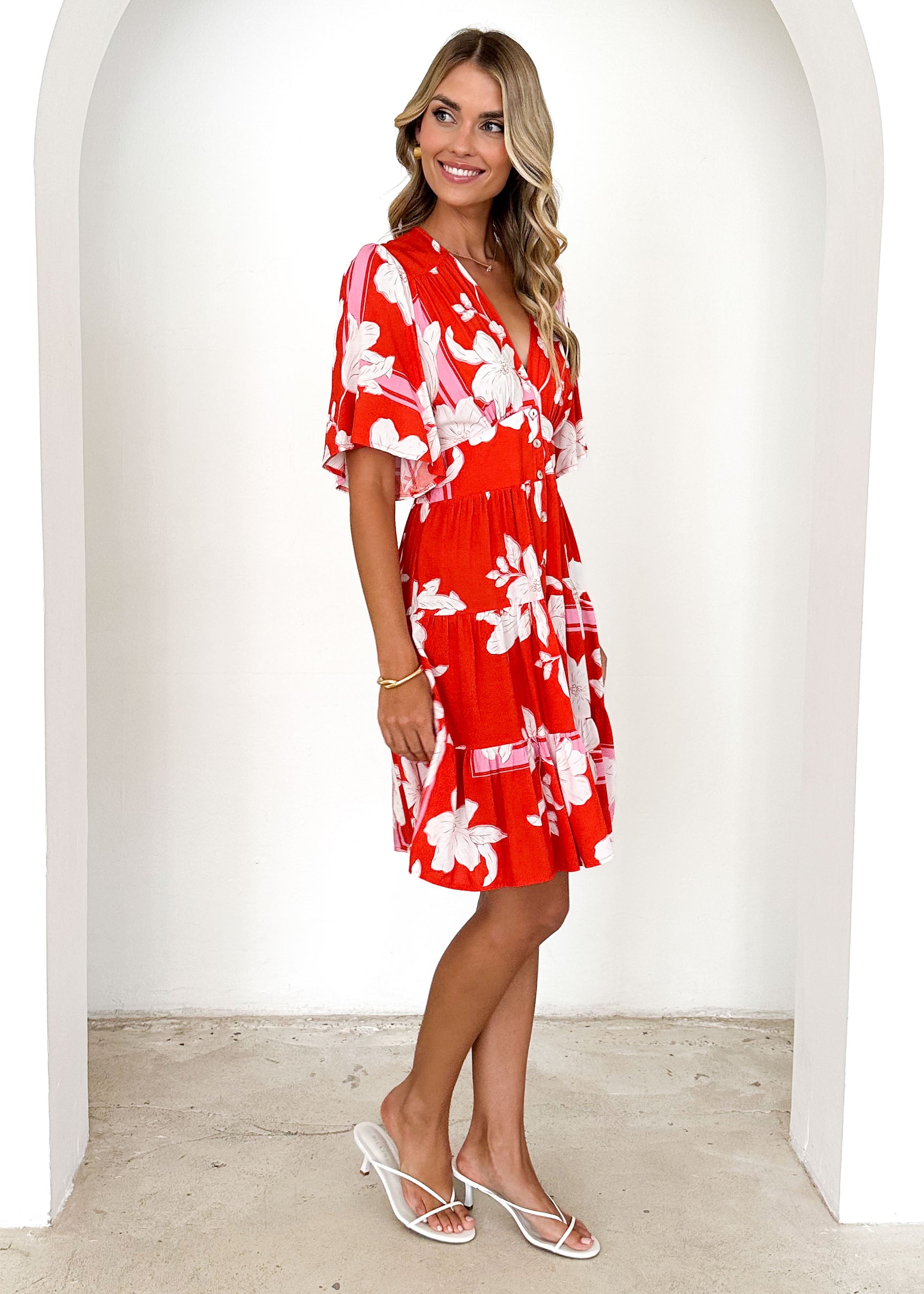 Harmonia Dress - Tangerine Floral