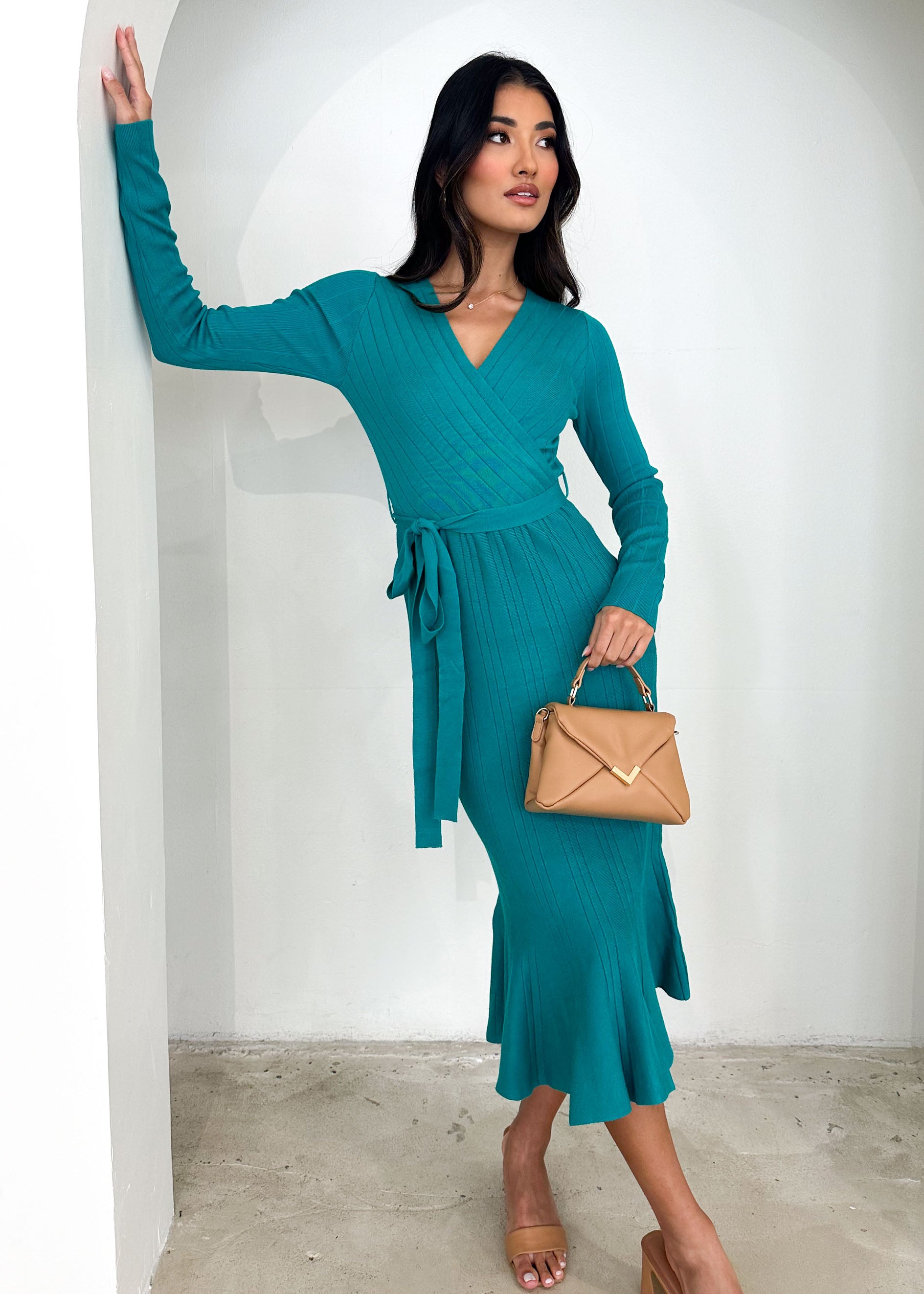 Torio Knit Midi Dress - Jade