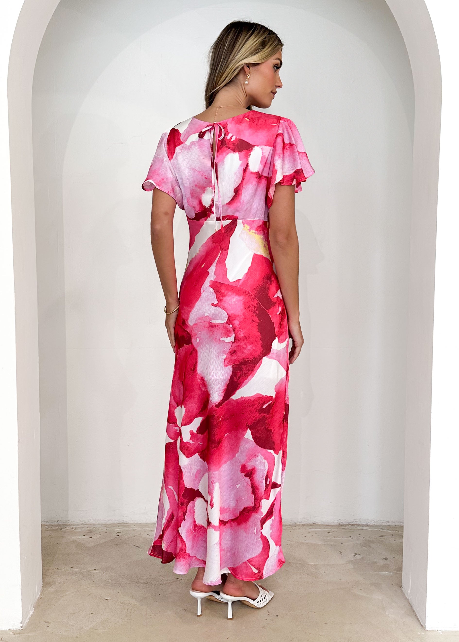 PRE-ORDER : Mintoe Maxi Dress - Magenta Watercolour