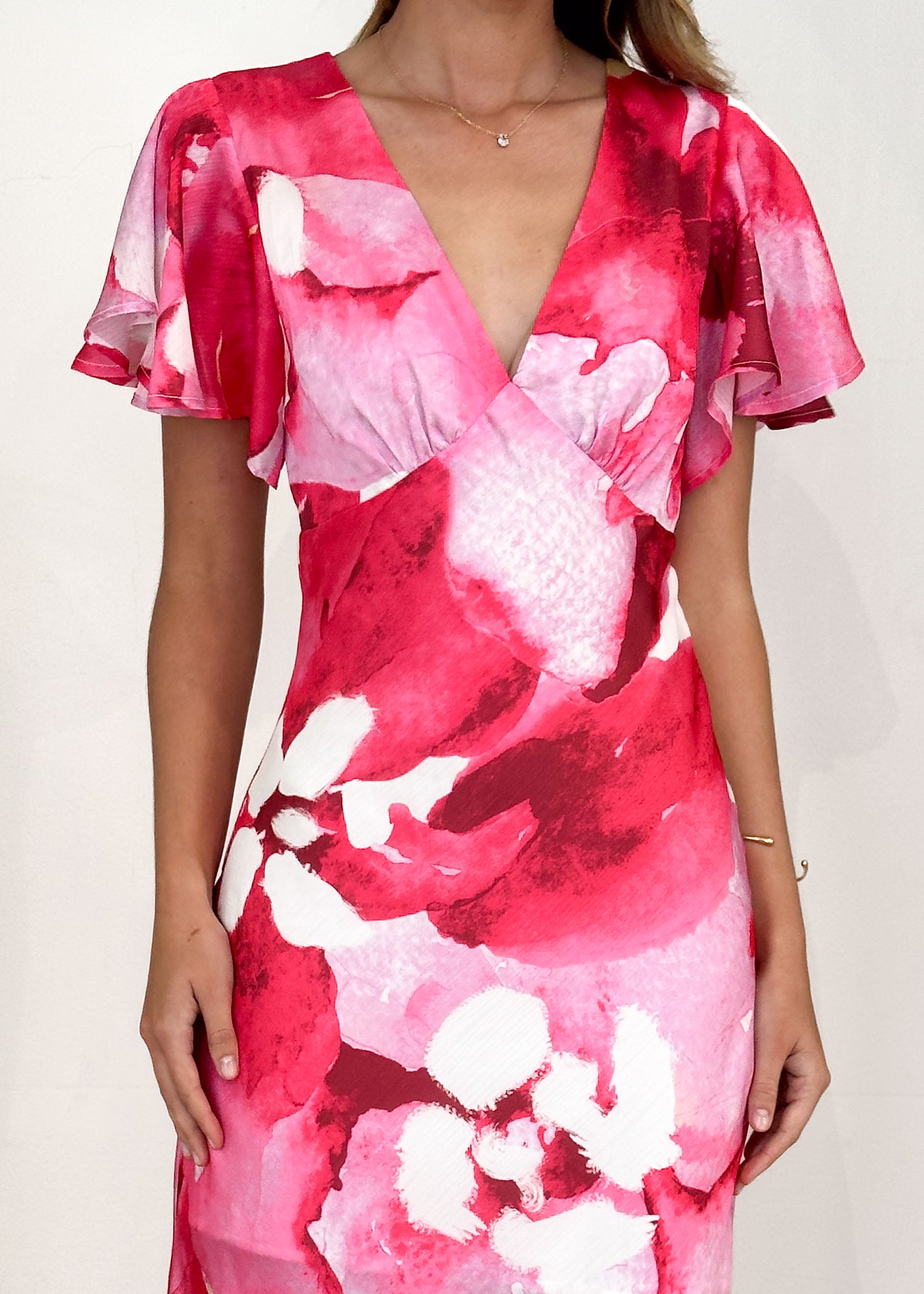 PRE-ORDER : Mintoe Maxi Dress - Magenta Watercolour